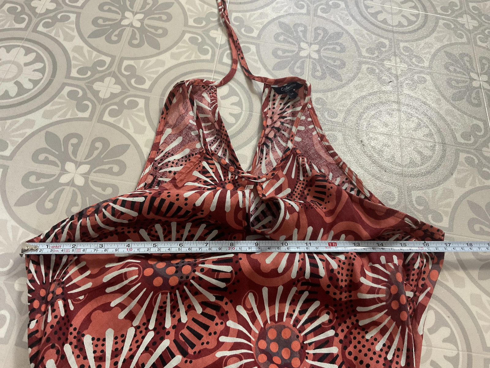 Deep red sunflower floral print linen mix midi slip dress UK 12 14 Debenhams