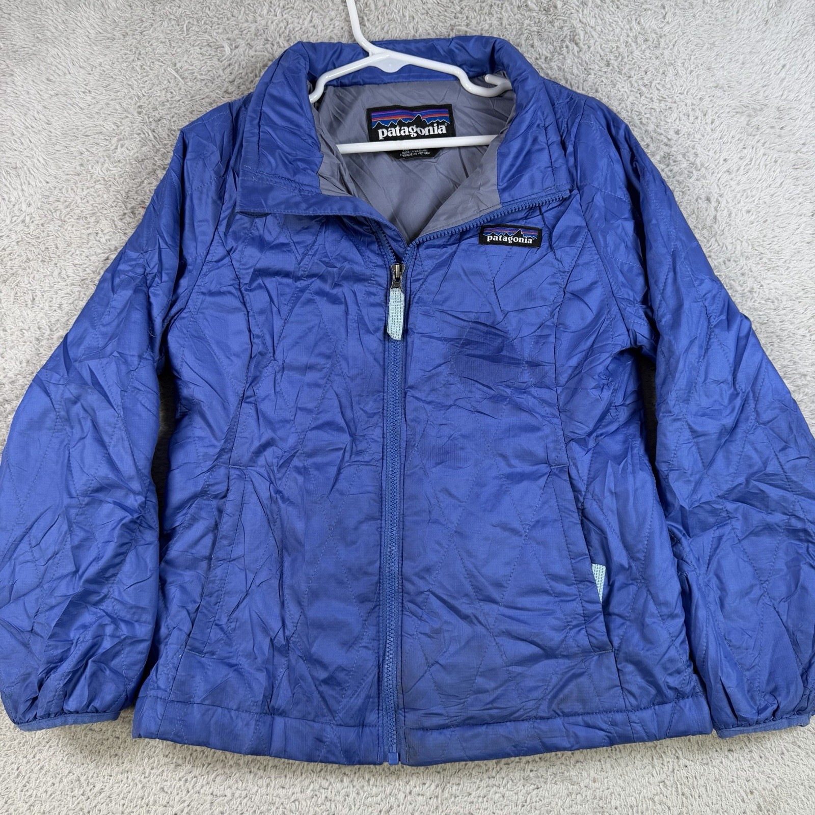 Patagonia Jacket Kids XS 5-6 Blue Nano Puffer Quilted Insulated Full Zip Lined