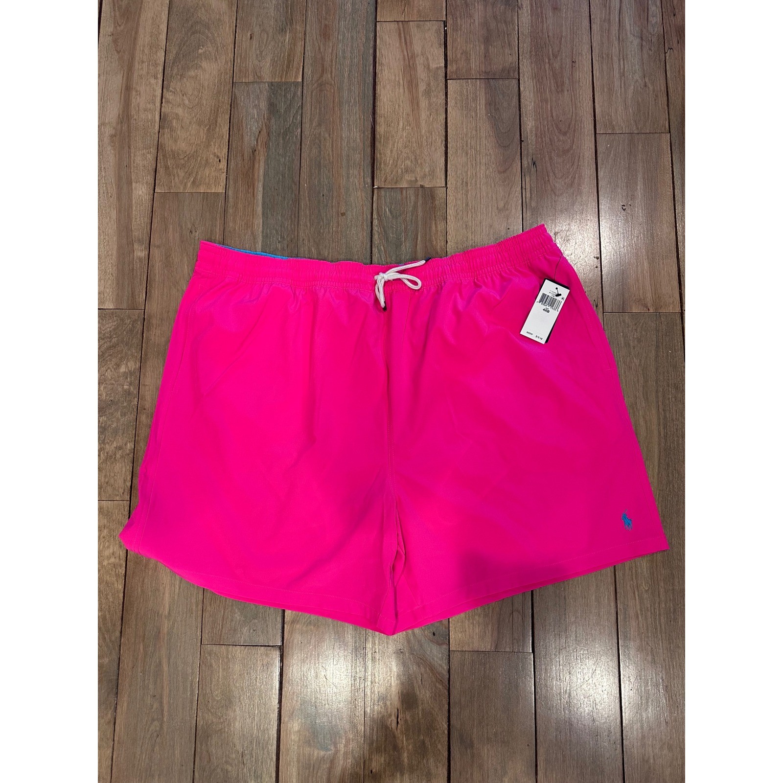 Polo Ralph Lauren Mens Swim Trunks Neon Pink Blue Pony Big & Tall 4XB New NWT