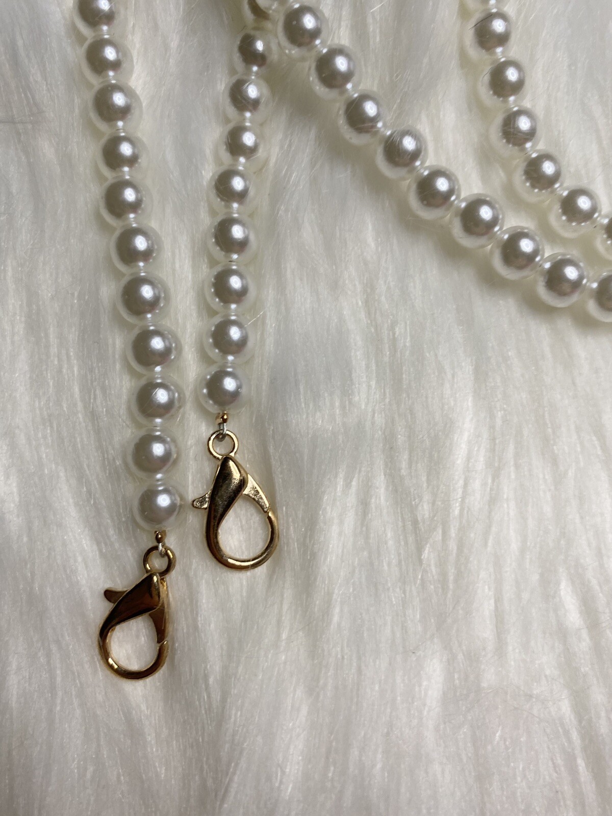 Replacement Bag Chain Strap Crossbody Handbag Purse DIY 47” Gold Faux Pearl