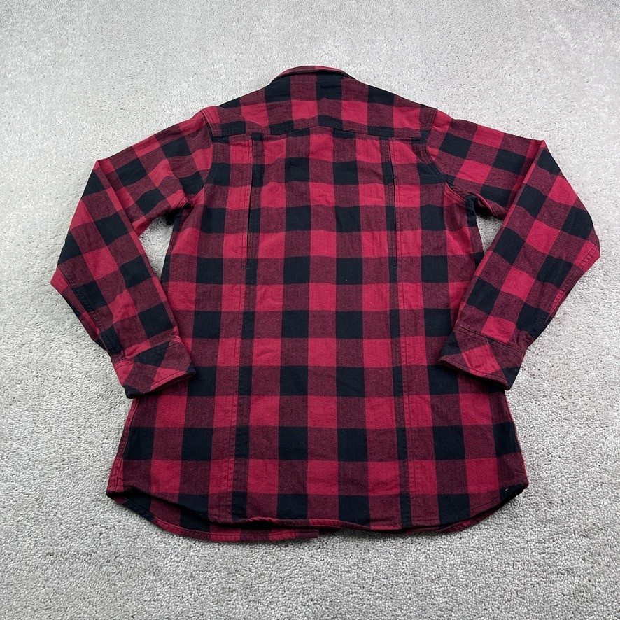 Five Brother Womens Shirt Medium Red Black Buffalo Plaid Heavy Flannel Tunic