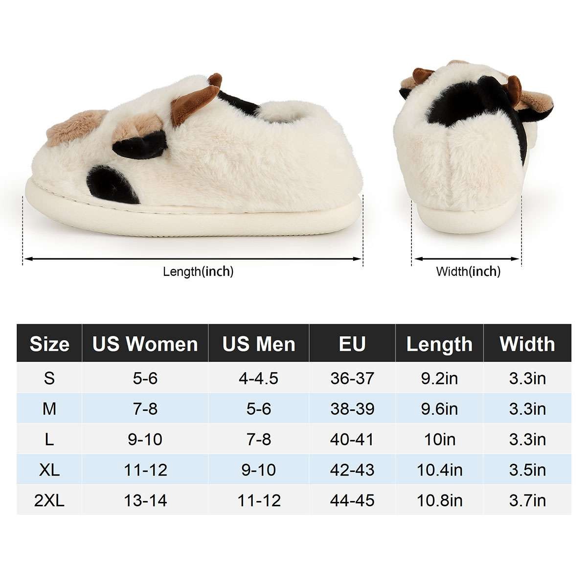 Cow Slippers for Women Men Fluffy Cute Cozy Cartoon Cow Winter Warm Slippers