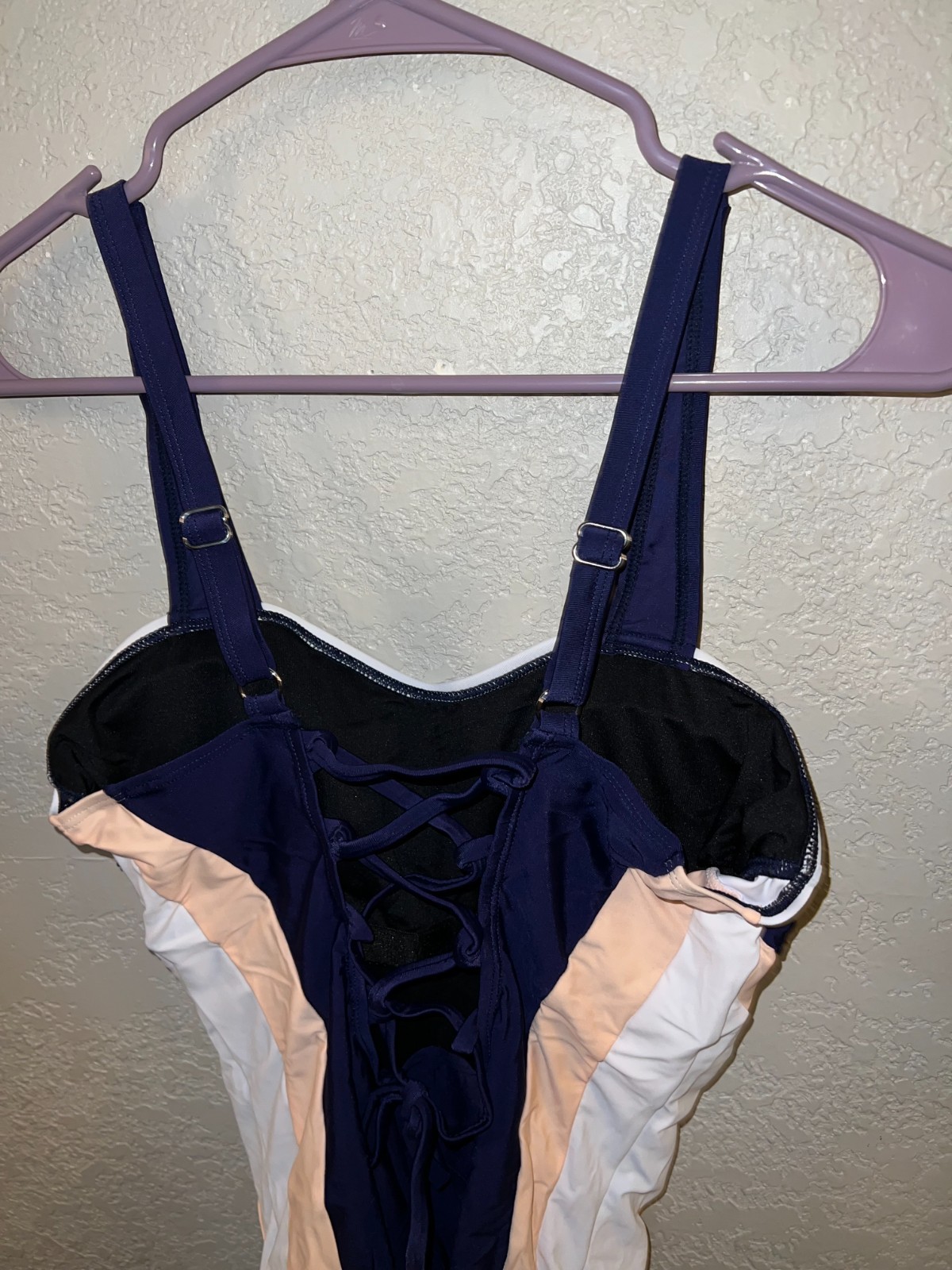 Womens One Piece Swimsuit Color Block Tummy Control Bathing Suit Ruched Medium