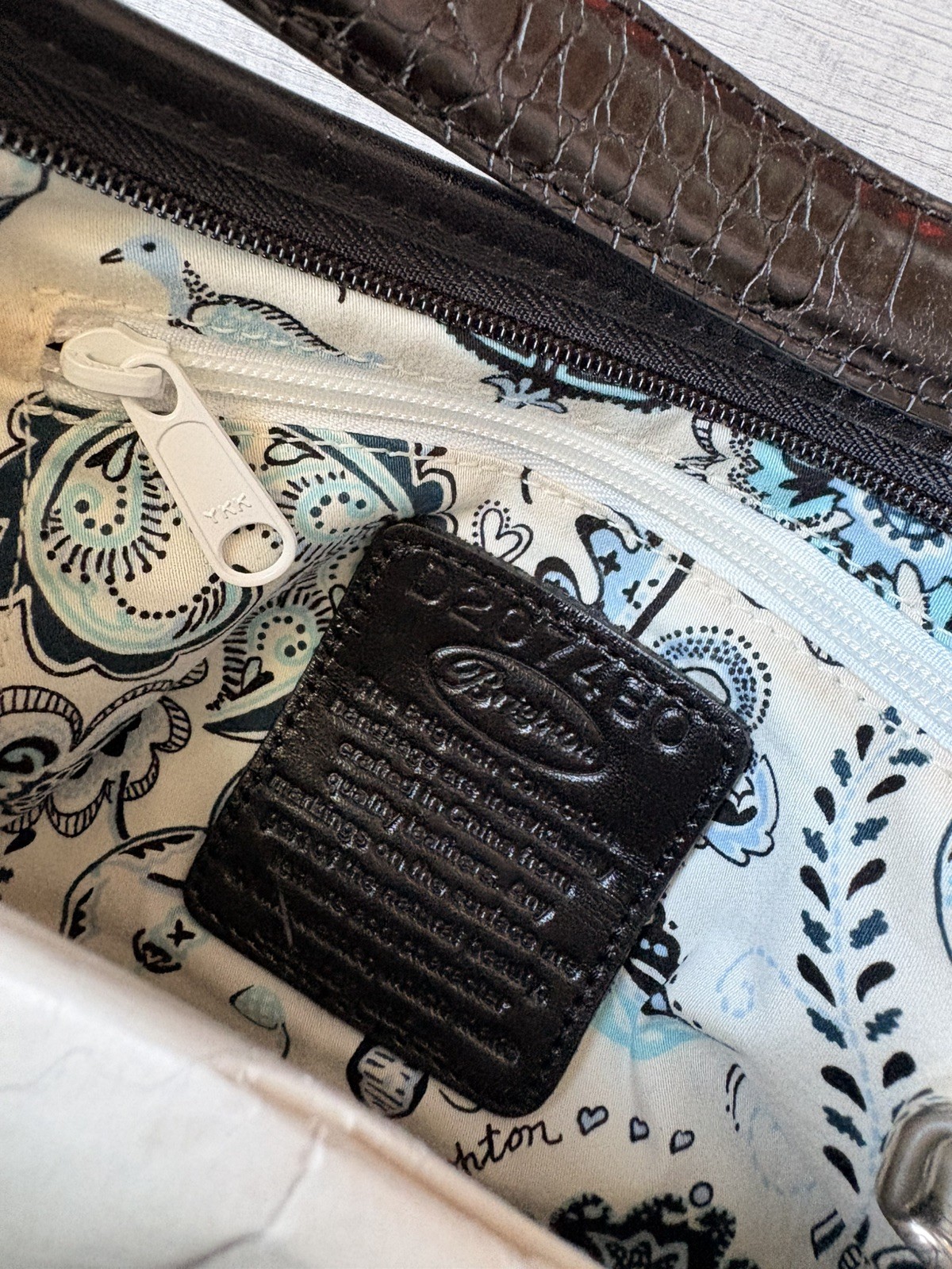 Vtg Brighton Purse Black Leather Crossbody Petite Baguette Dust Bag