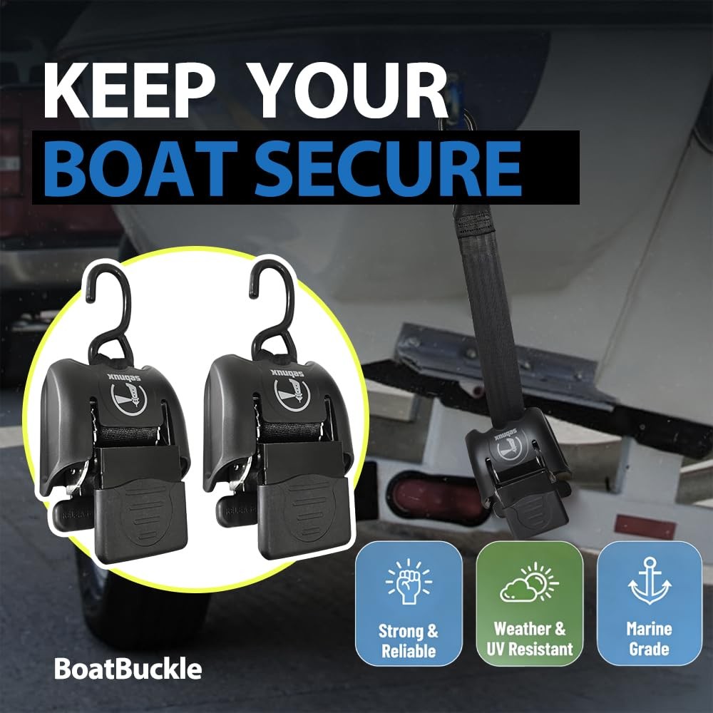 Sebnux Retractable Transom Boat Tie Down Straps Boat Trailer Tie Down Strap