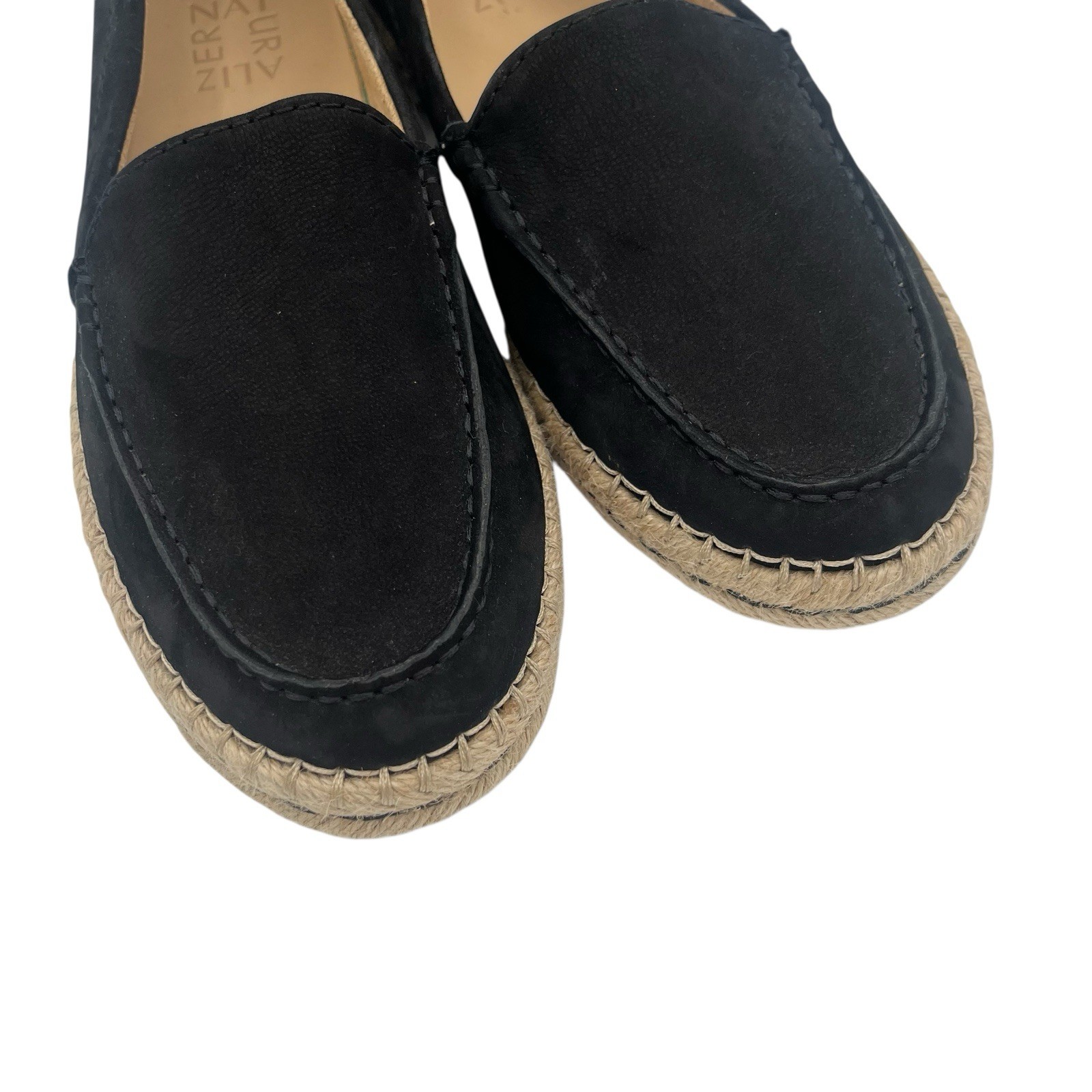 Naturalizer Alexa espadrille flat black suede Size 8 Minimalist Coastal Slip On