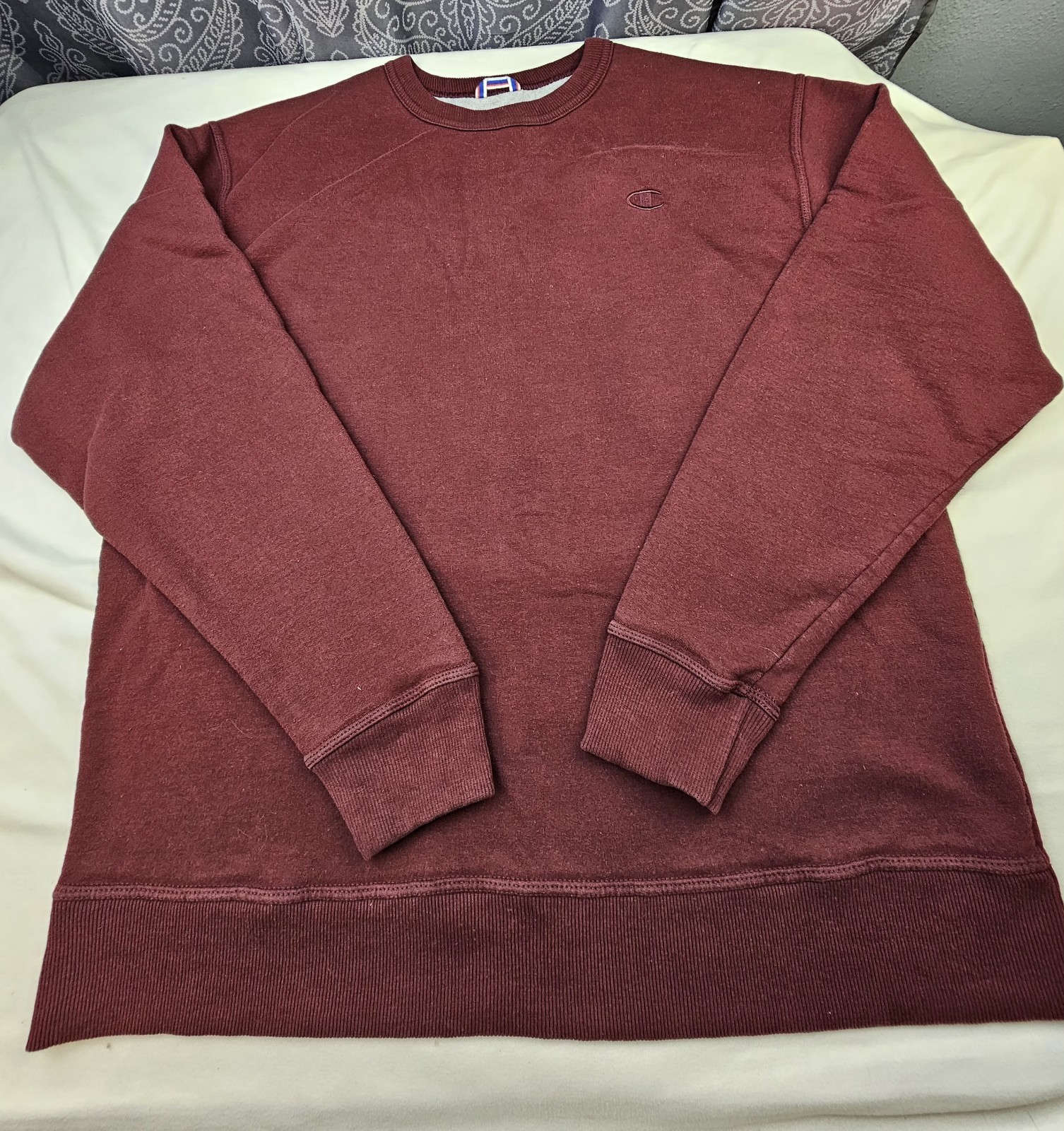 Vintage Champion Sweatshirt Mens Size XL Wine Blank 90s Crewneck Pit To Pit 24in