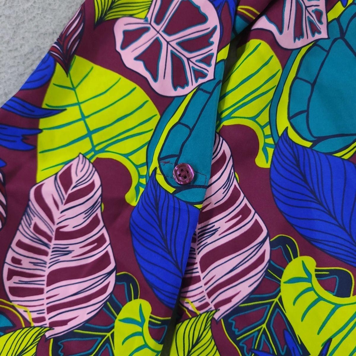 Coolibar Shirt Womens Small Multicolor Tropical Leaf Button Up UPF 50+ Tunic