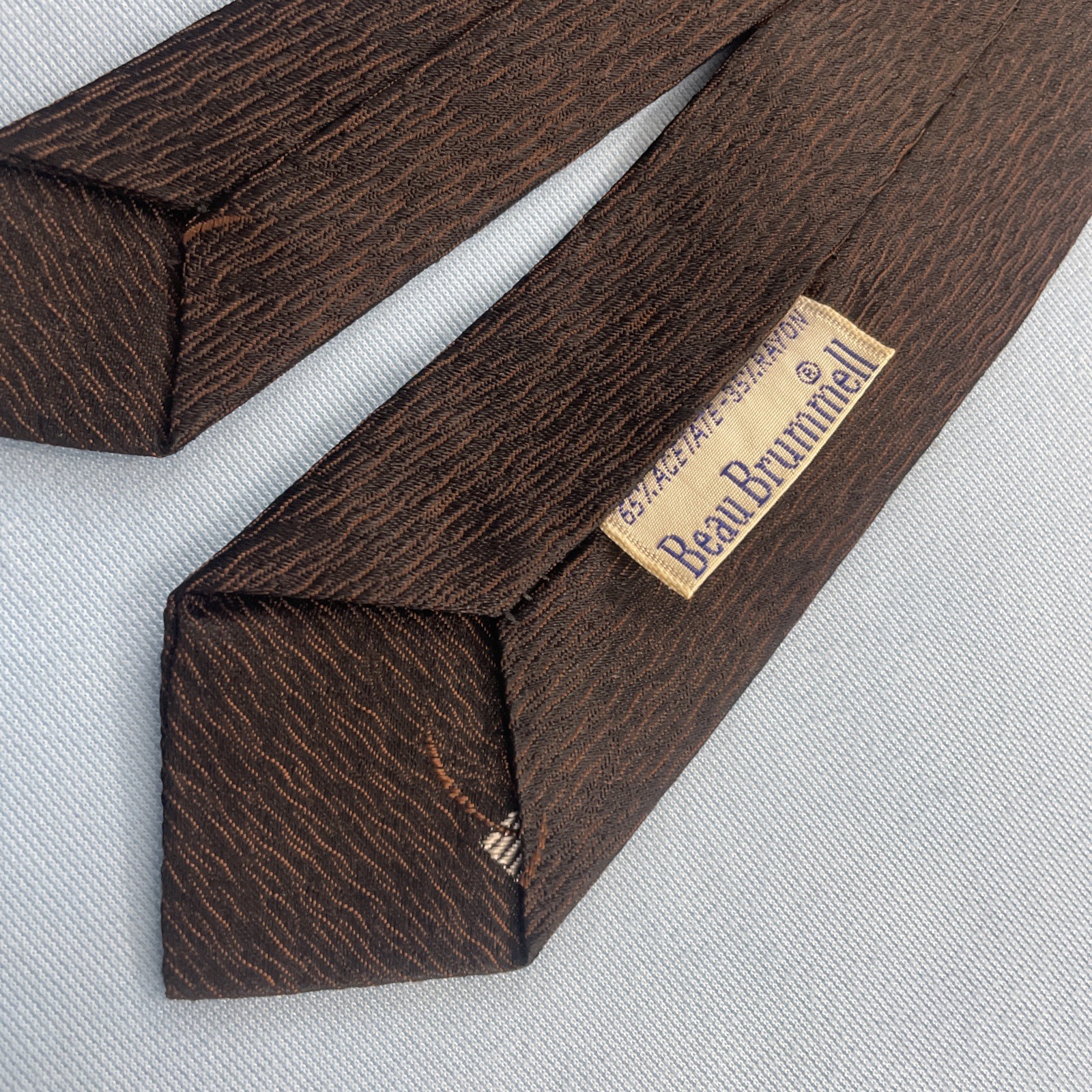 Vtg 50s 60s Tie Beau Brummel Atomic MCM Deco Medallion Brown Slim Necktie 2×53