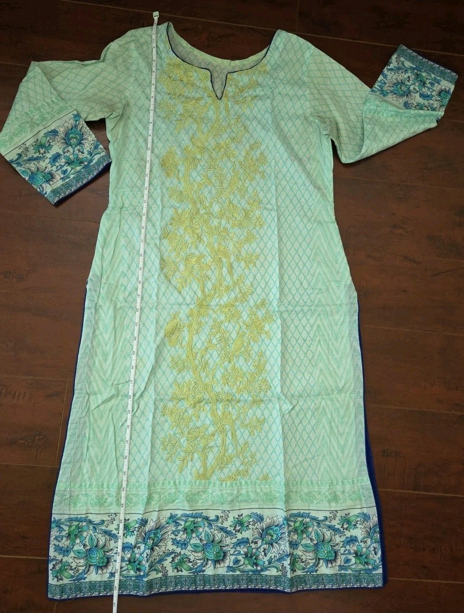 Womens Pakistani Indian 2 Shirts Embroidered Lawn Cotton Silk