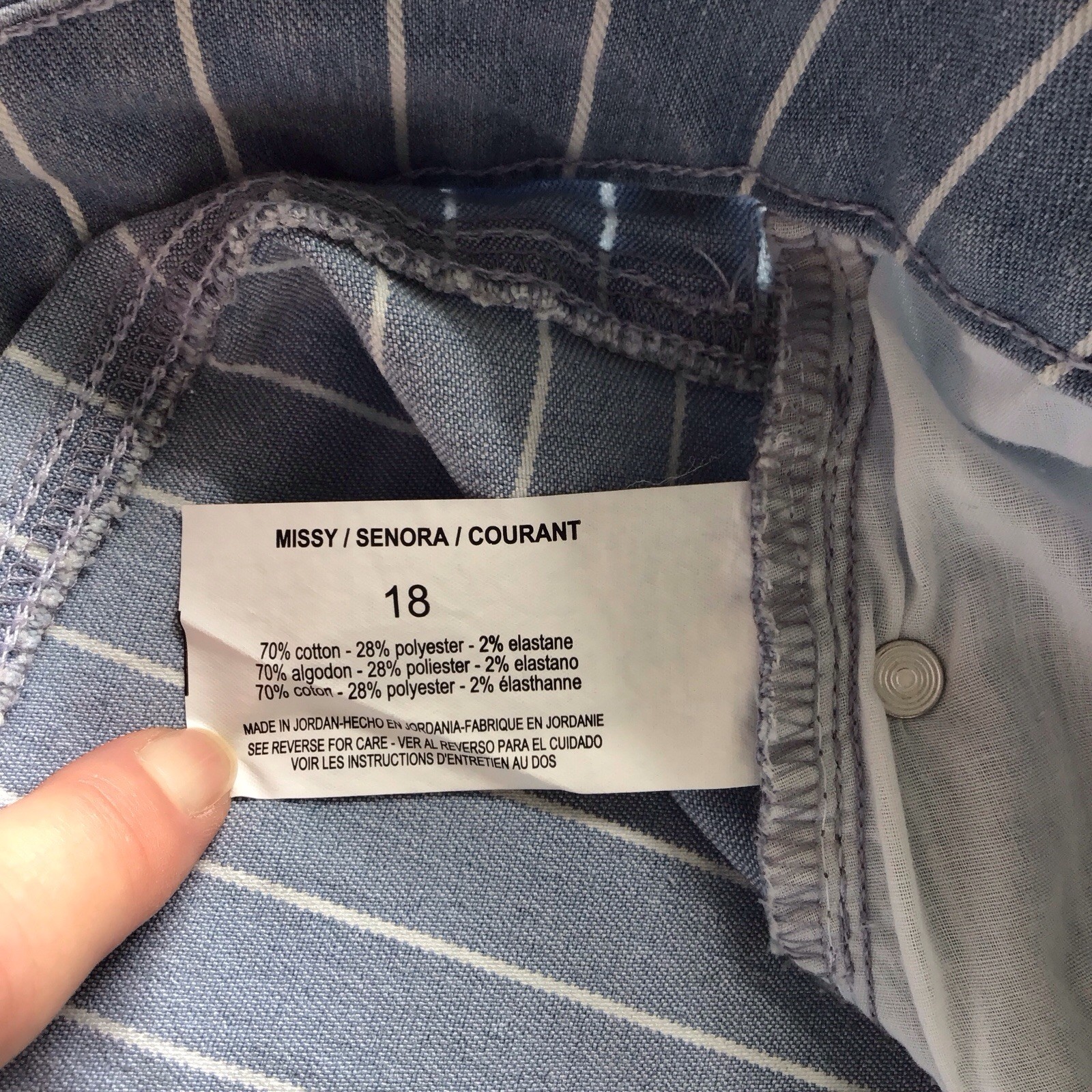 Gloria Vanderbilt Skinny Capri Jeans Womens 18 Mid-Rise Stripe Stretch
