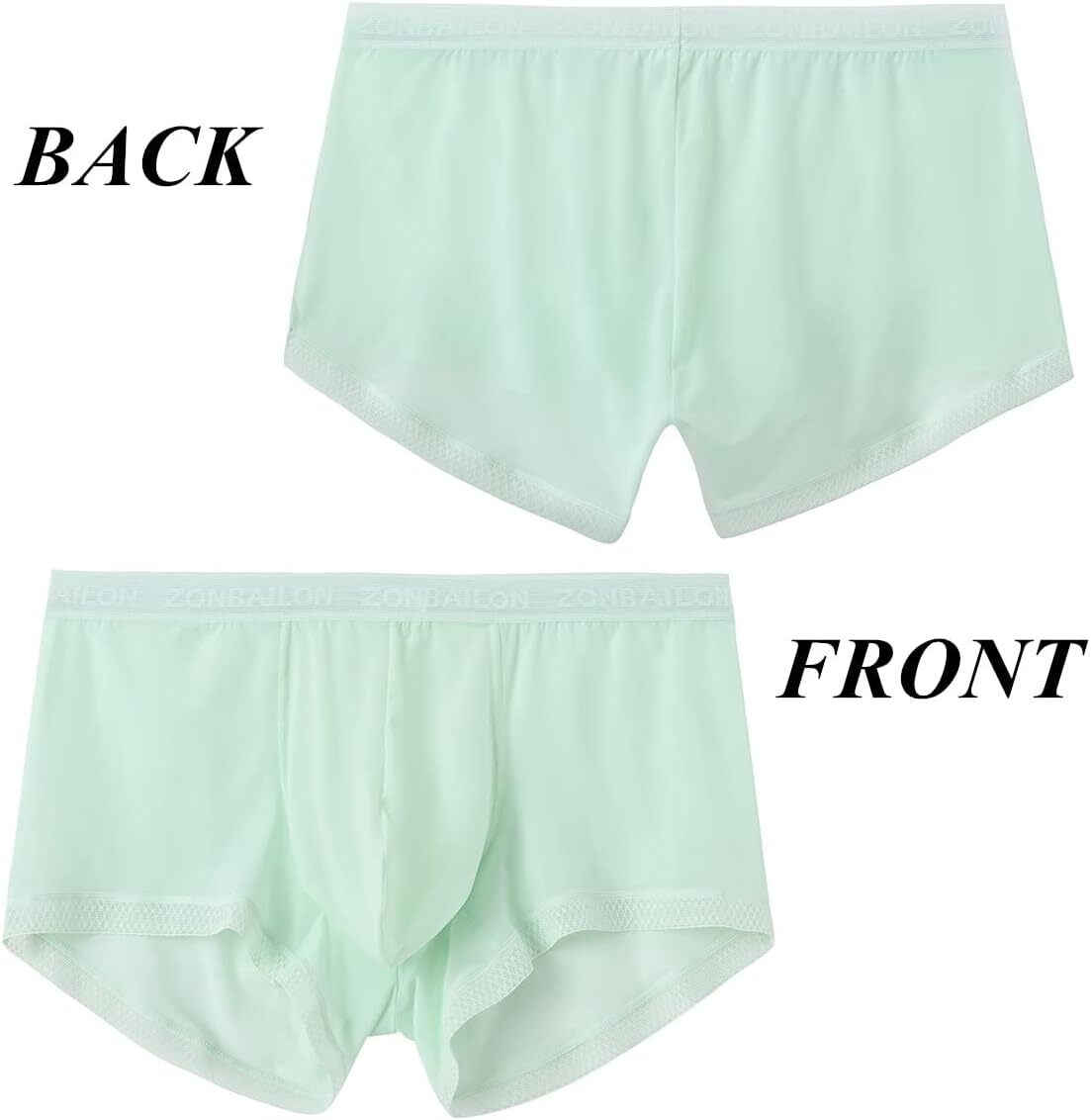Zonbailon Men’s Ice Silk Boxer Briefs Transparent Stretch See-Through Underwear