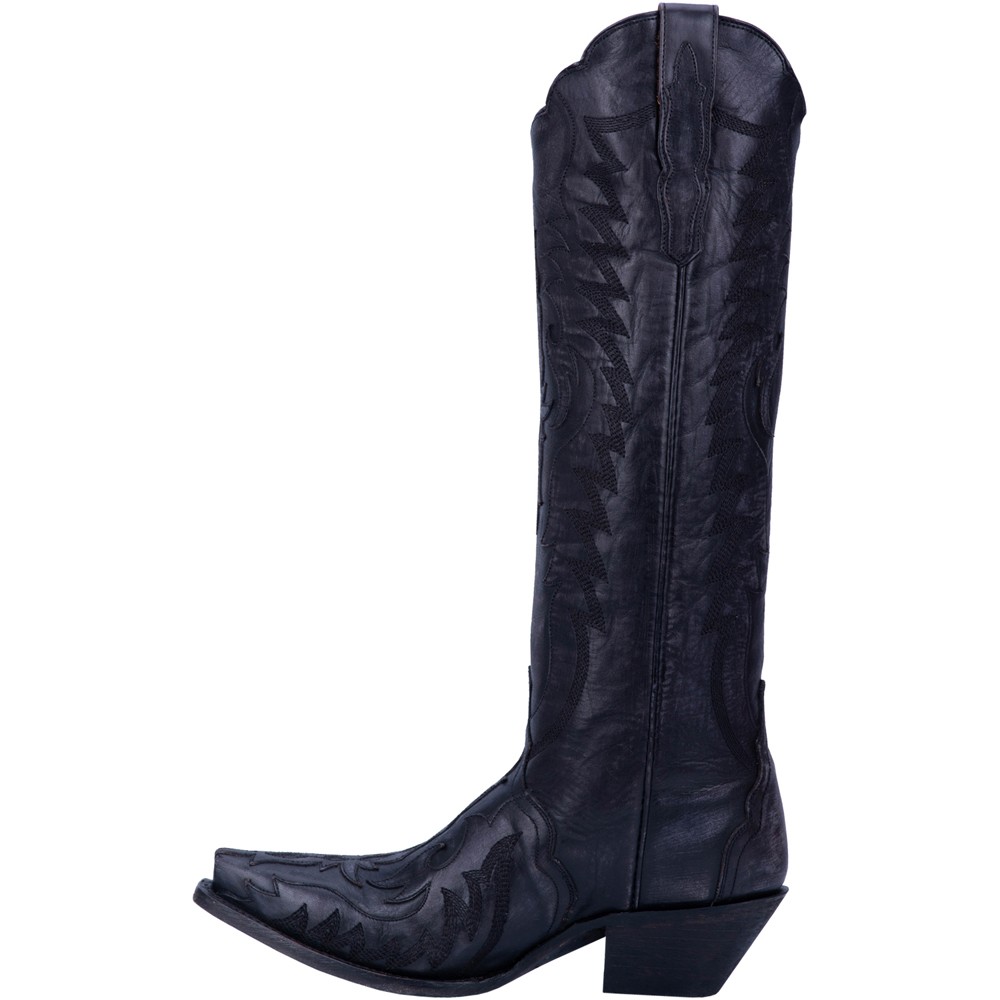 Dan Post Boots Hallie TooledInlay Embroidered Snip Toe Cowboy Womens Black Casu