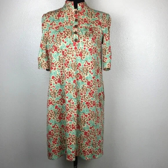 DIANE VON FURSTENBERG Print SILK Madeleine Dress W Pockets SIZE 0