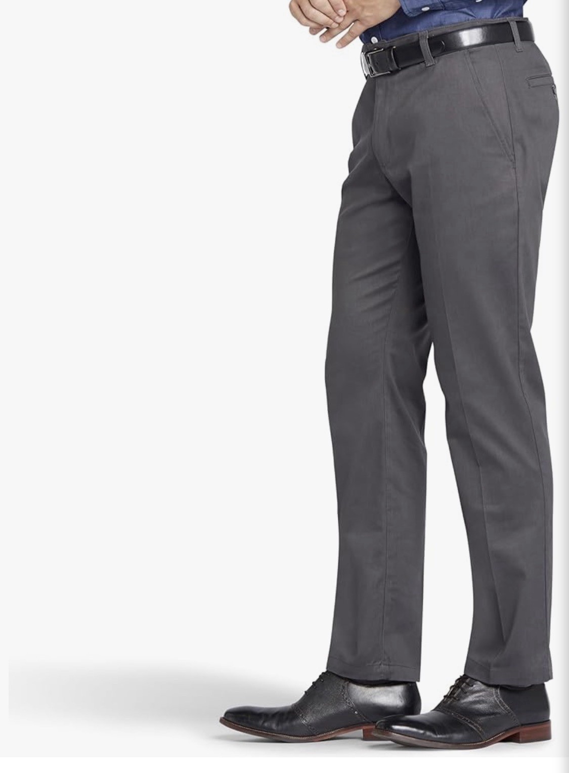 NWT Lee 32X30 Relaxed Fit Flat Front No Iron Charcoal Gray Total Freedom Pants