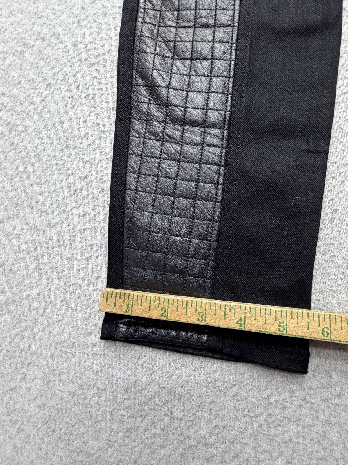 7 For All Mankind Jeans Mens 31×29 Black Skinny Moto Quilted Leather Denim