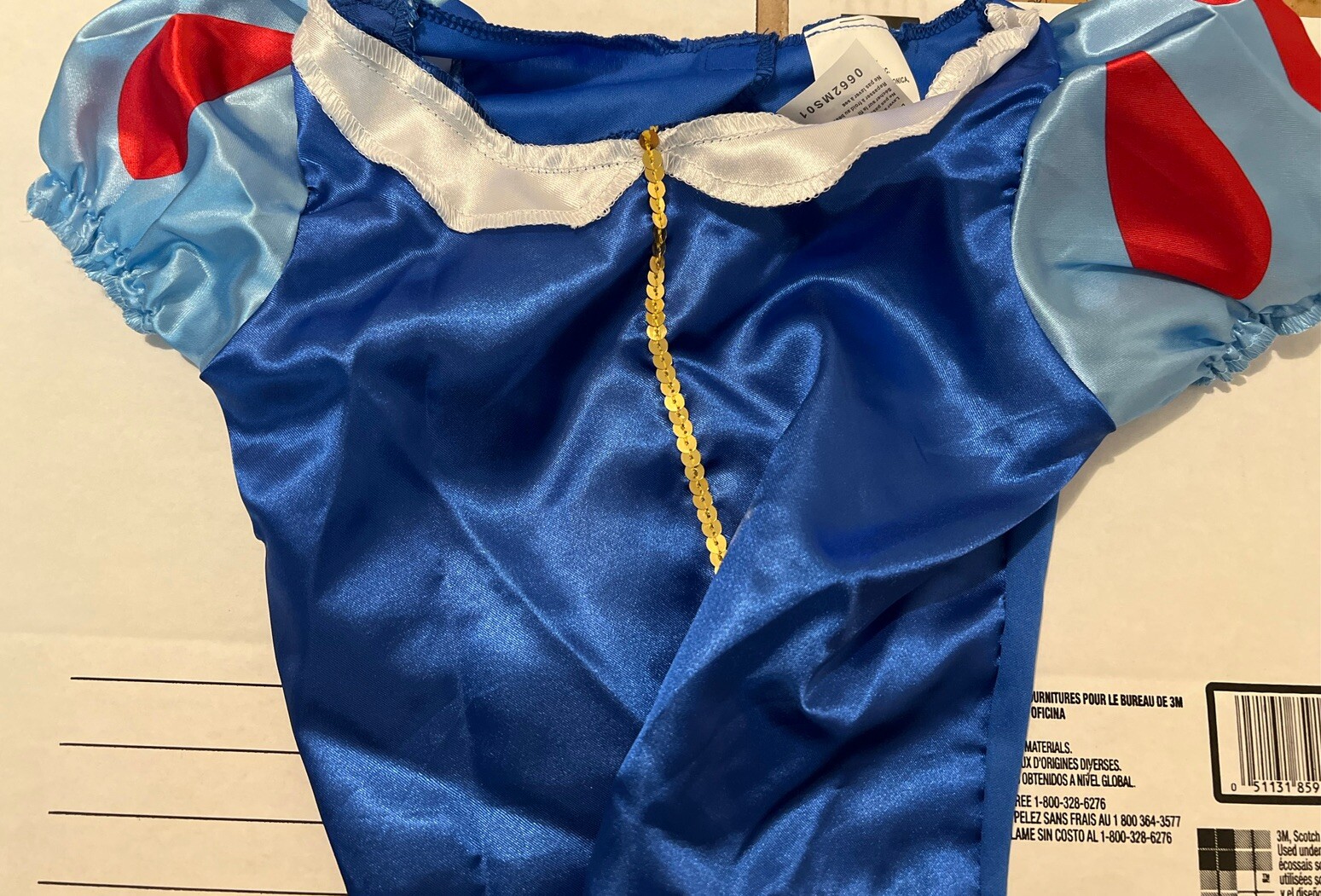 Disney Jakks Pacific Girls Fantasy Play Costume Blue Snow White Top Size 4-6X