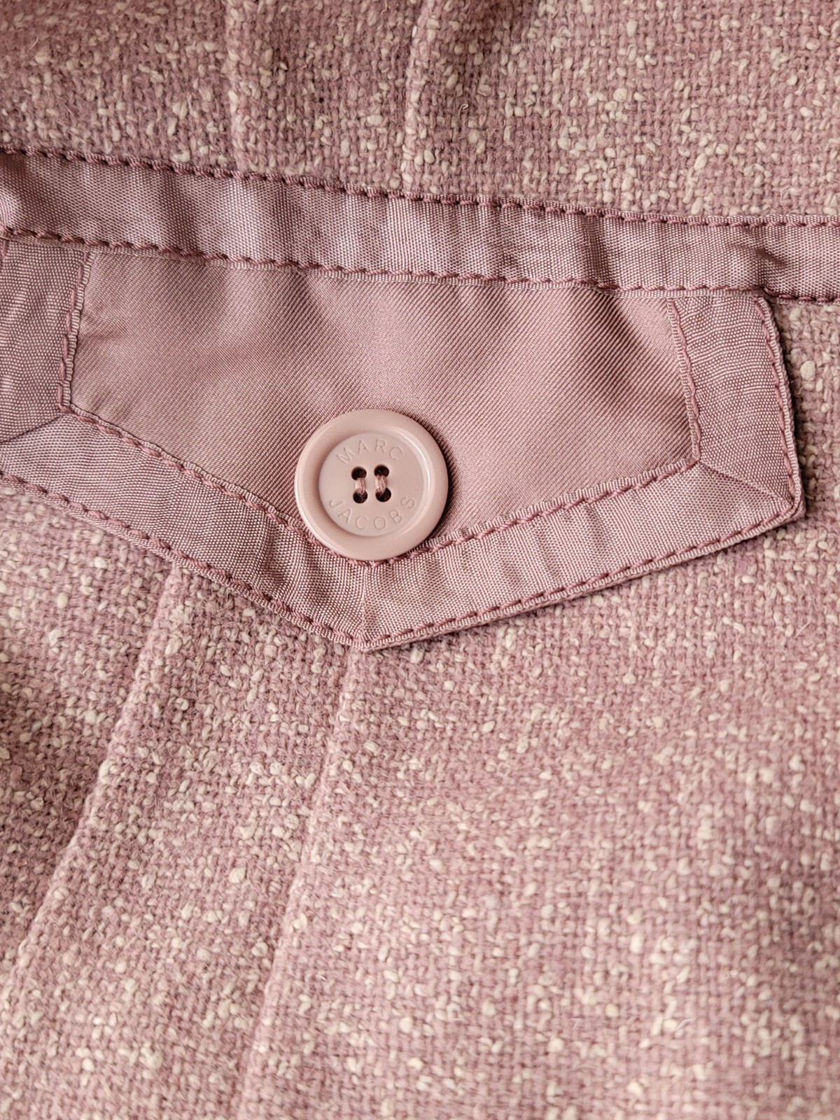 MARC JACOBS size 8 Mauve Pink Wool Silk Jacket Blazer Bows Snap closure $488 NWT