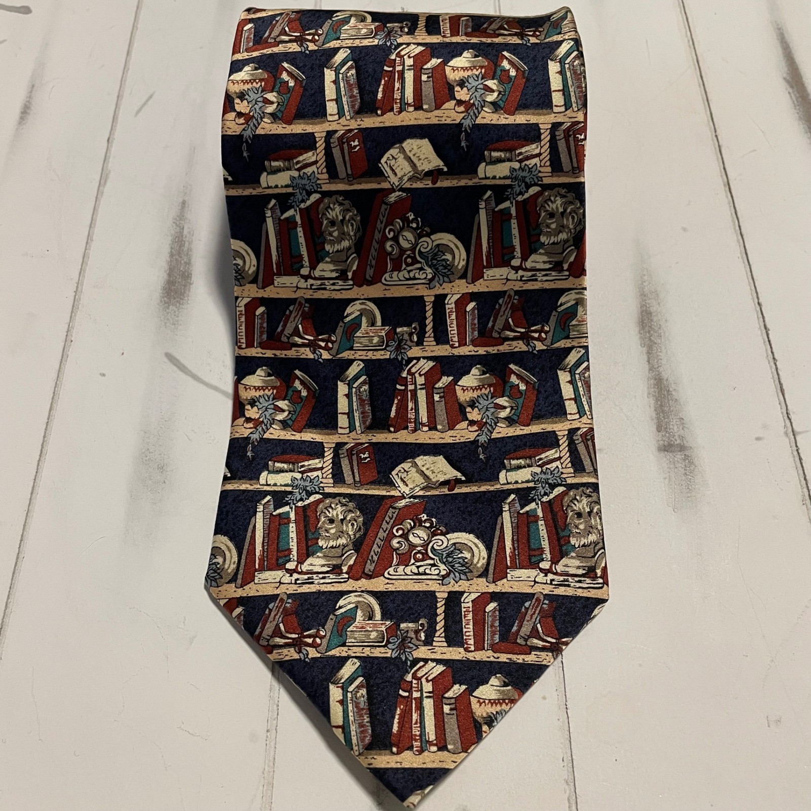 Museum Artifacts Silk Necktie Books Library Teacher History Librarian Tie