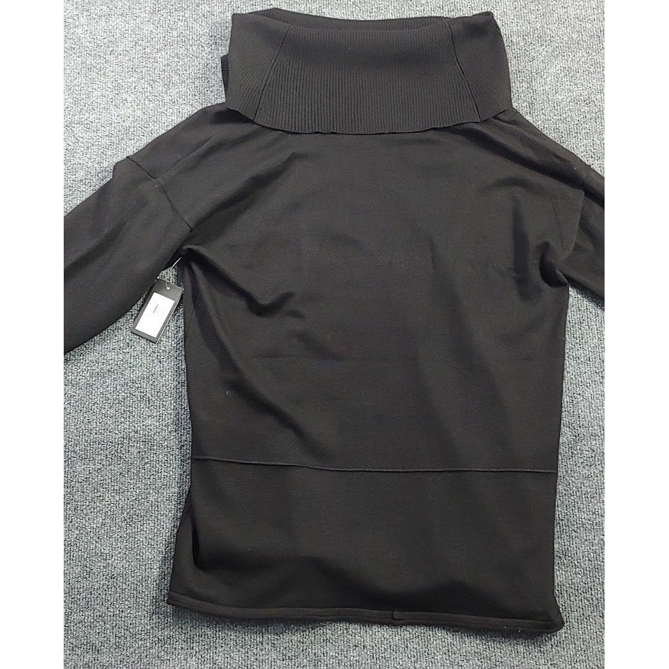 Verve Ami Womens Black Cowl Neck Long Sleeve Tunic Top L Stretch Casual NWT