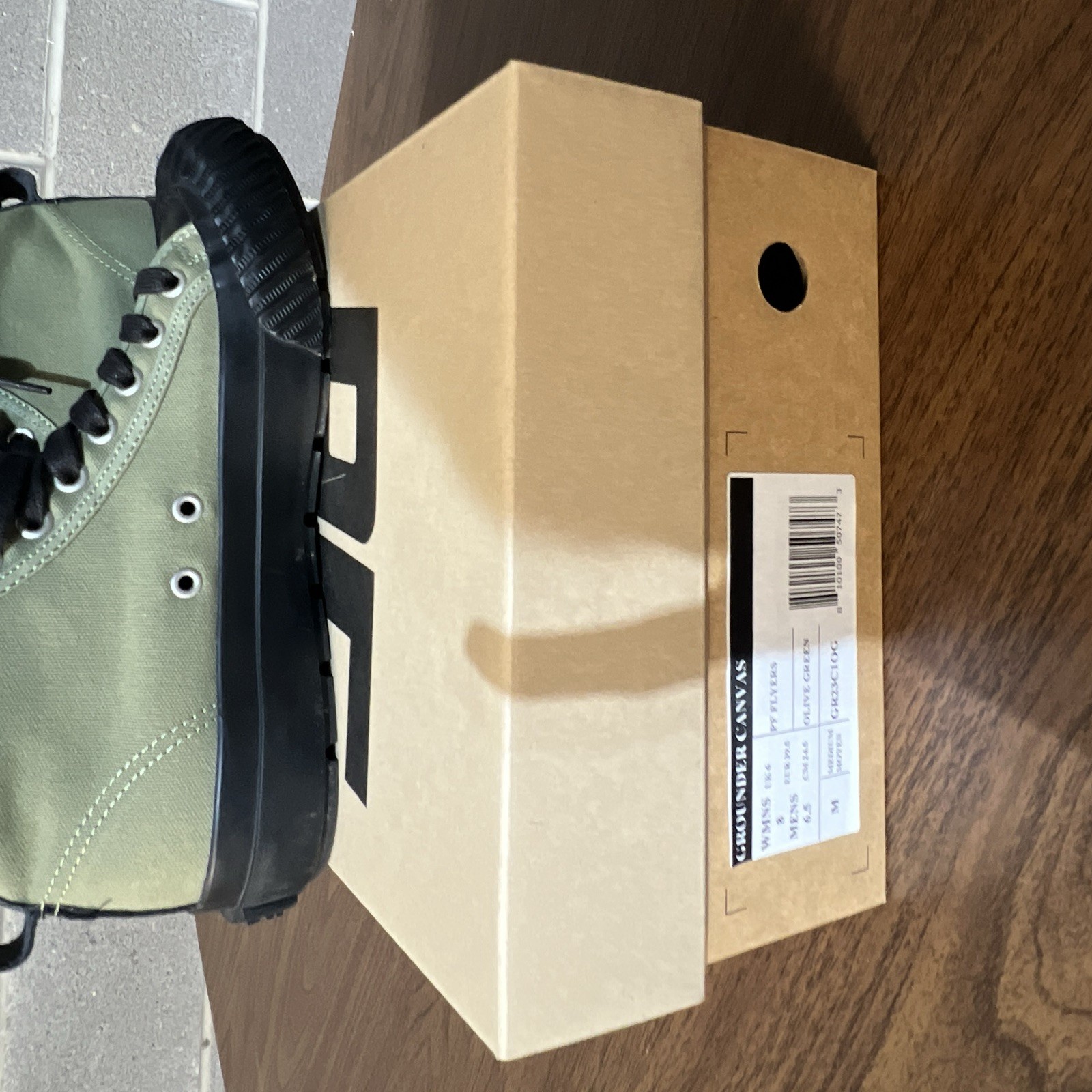 PF Flyers Center Hi Canvas High Top Sneakers Green/Black Lace-Up US 6.5 M 8 W