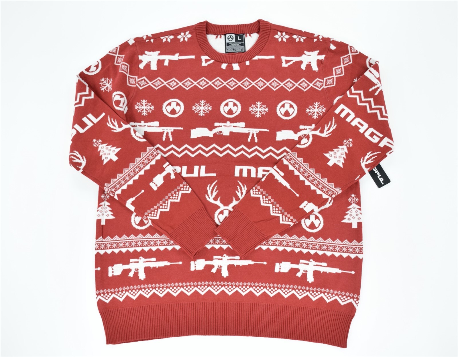 MAGPUL UGLY CHRISTMAS SWEATER/HOLIDAY SWEATER 2021 RED/WHITE LARGE DAKA RARE