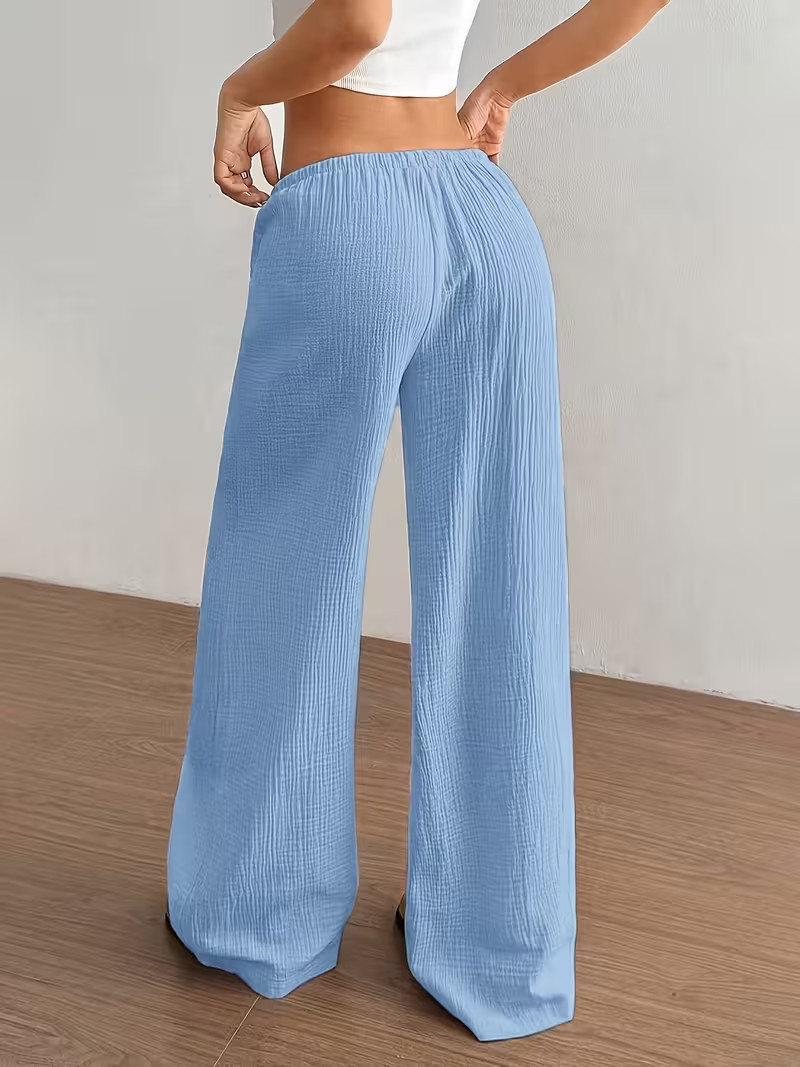 Women’s Elegant Trousers Casual Straight-Leg Pants – UK 10 (Choice Of Colours)