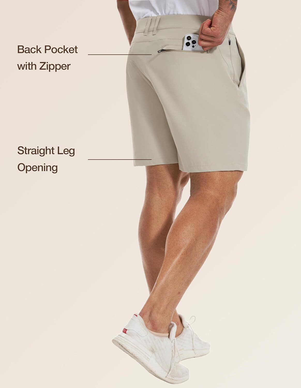 Men’s Stretch Shorts Waterproof Lightweight Qiuck Dry Hiking Big Tall Size Golf