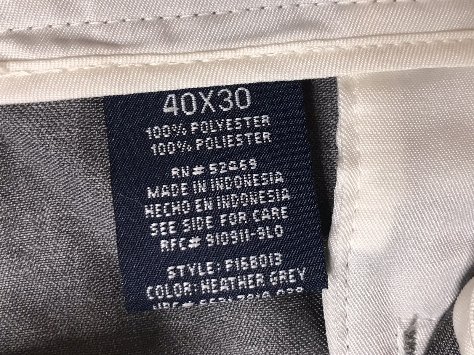 Puritan Mens Gray Flat Front Pants 40×30
