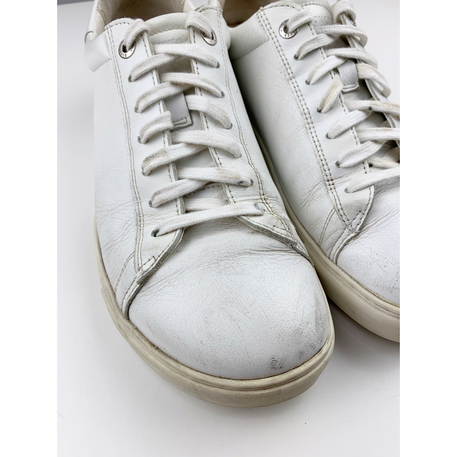 Birkenstock Bend Low White Leather Sneakers Lace Up Comfort Shoes 40 W 9 M 7