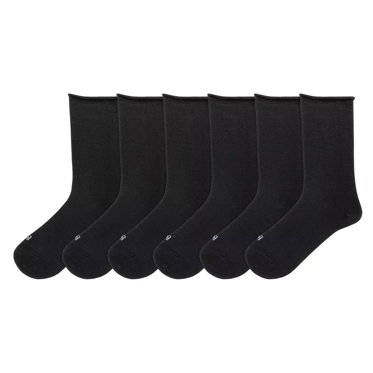 K BELL Women’s Modal Roll Top Crew Socks, 5.5-10 Shoe Size, 6 Pairs