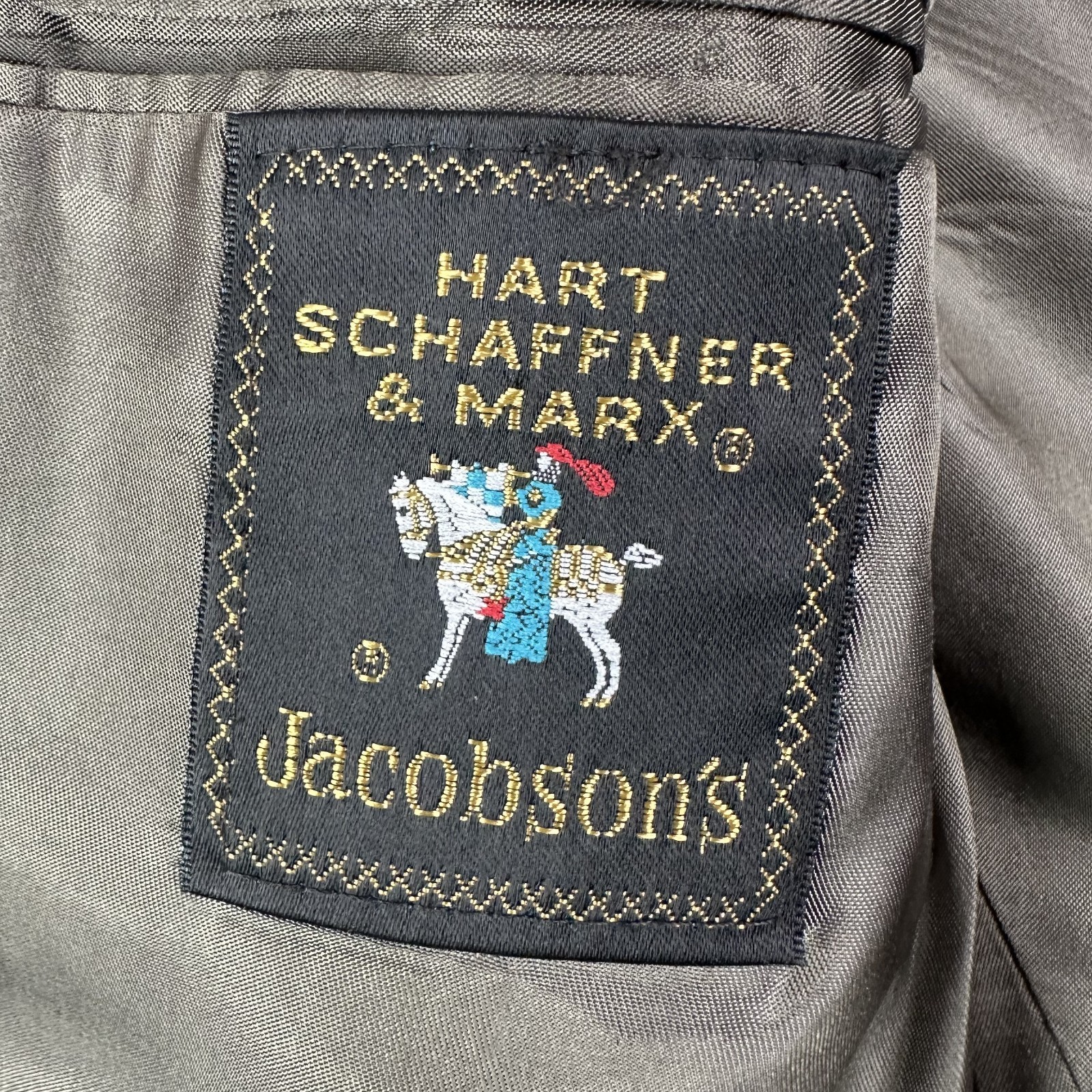 VTG Hart Schaffner Marx Suit Mens 40R Brown Glen Check 2 Button Wool Pants 34×29