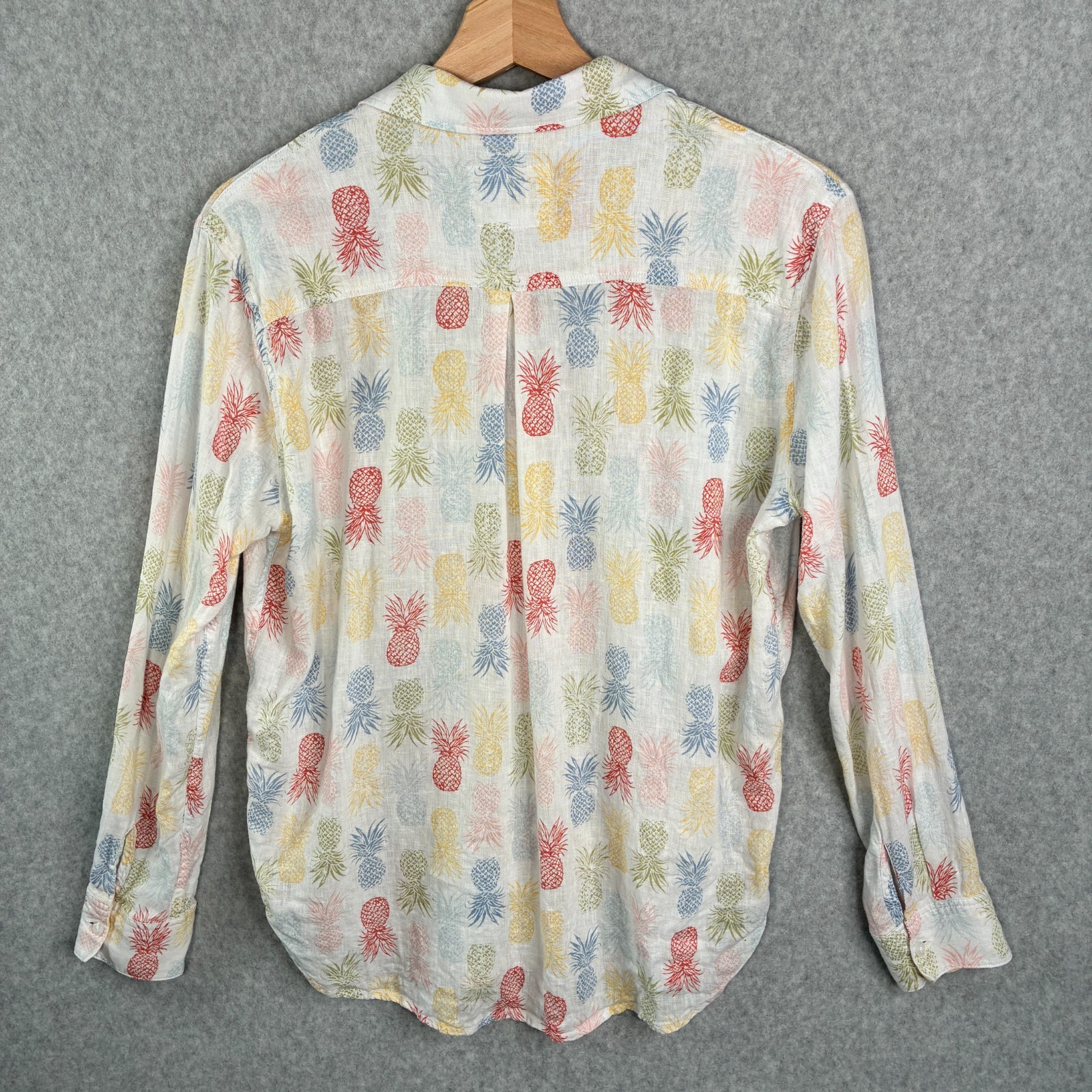 Rails Shirt Womens Small White Charli Rainbow Pinas Button Up Linen Blend