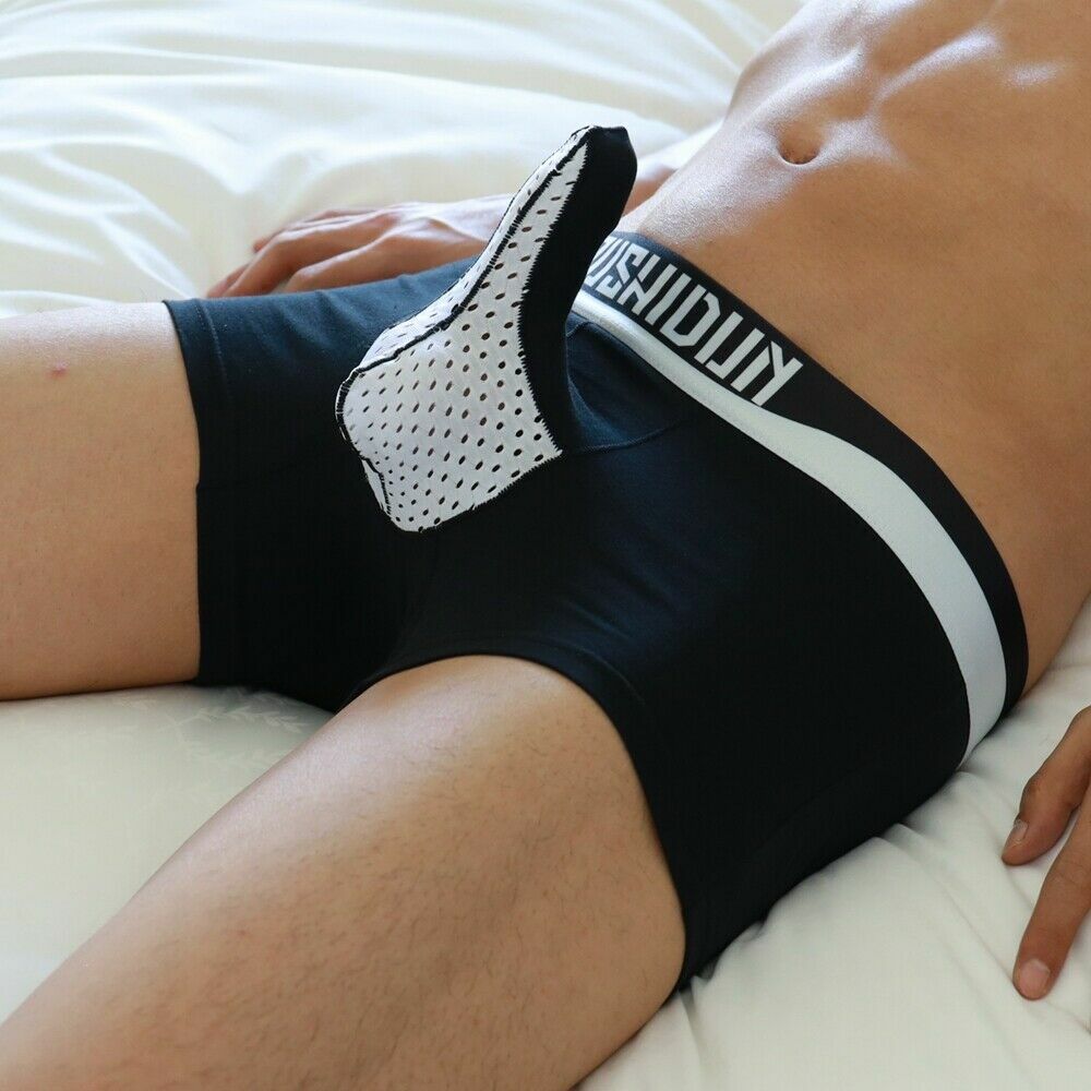 2 Pairs Men Boxer Briefs Cotton Shorts Panties Underwear Bulge Pouch Underpants