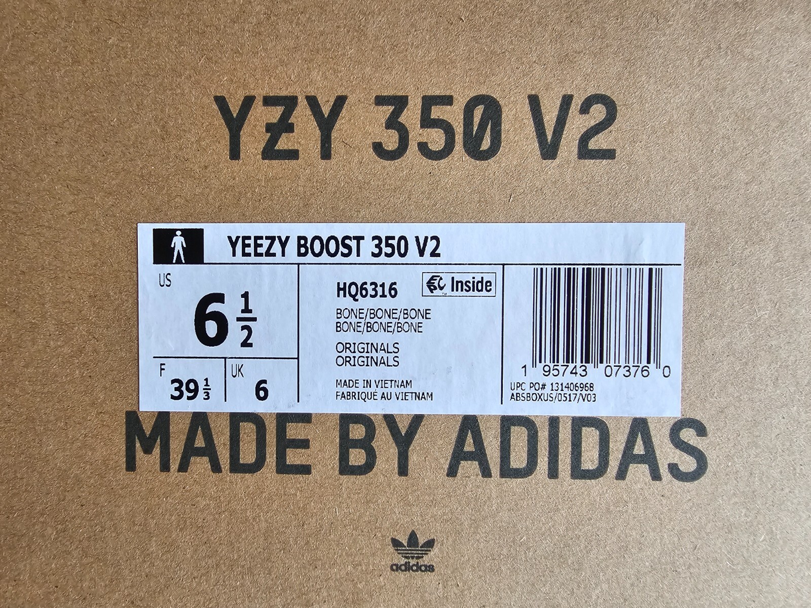 Size 6.5 – Adidas Yeezy Boost 350 V2 “Bone” BRAND NEW UNISEX