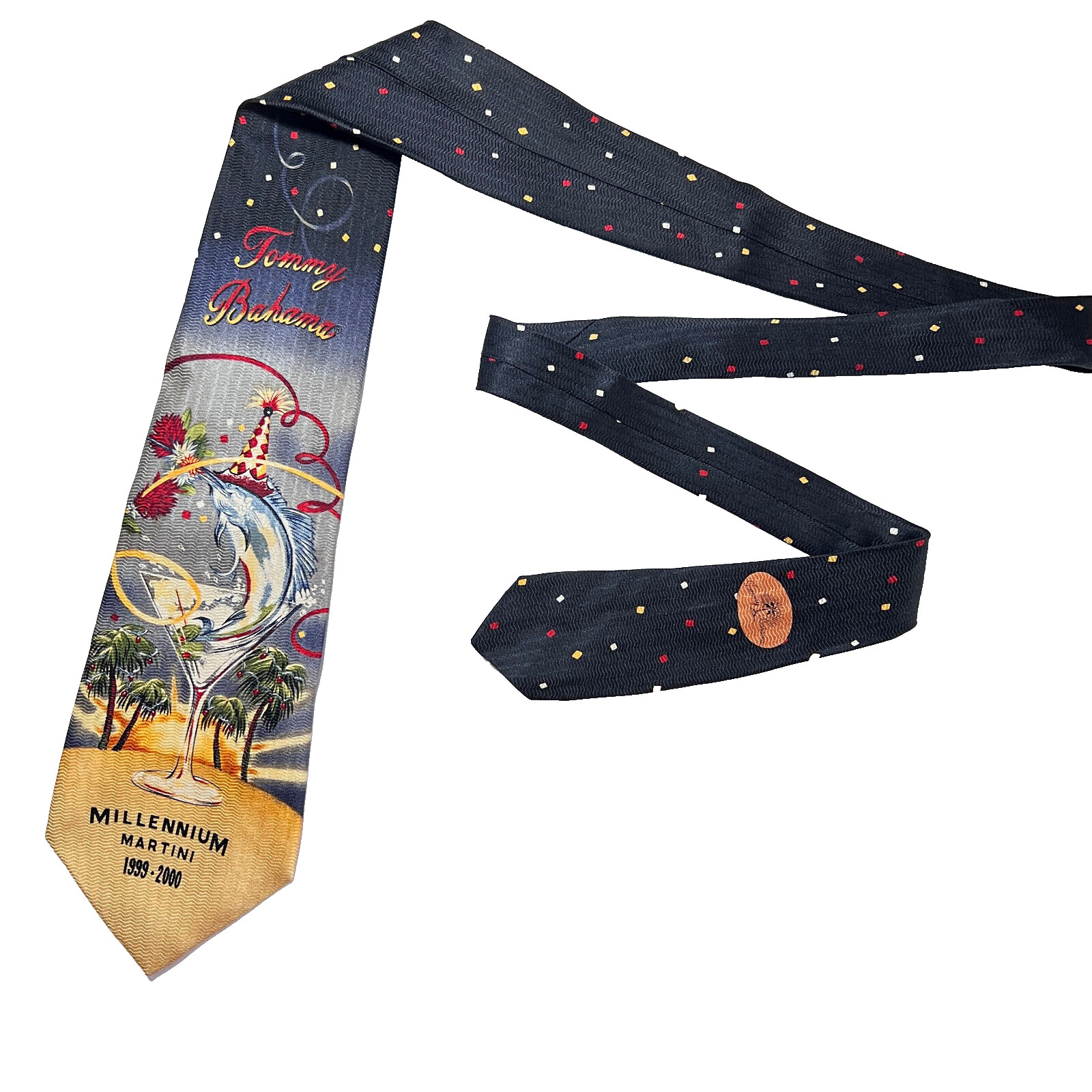 Tommy Bahama Tie Men’s Millennium Martini Print Silk Necktie Handmade In USA