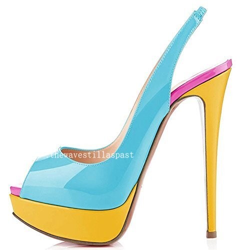 Women High Heels Pumps Peep Toe Platform Slingback Dress Party Shoes Size 4-20
