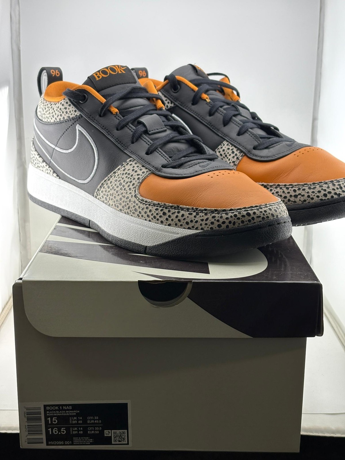 Nike Basketball Shoes Book 1 NAS Air Devin Booker Safari HV2096-001 Mens Size 15