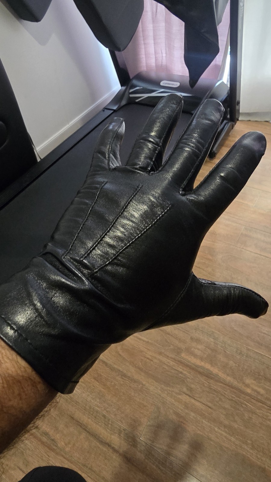 Leather Gloves black WORN 🔥nappa thin Leather driving gloves Mens SMALL Mens 🧤