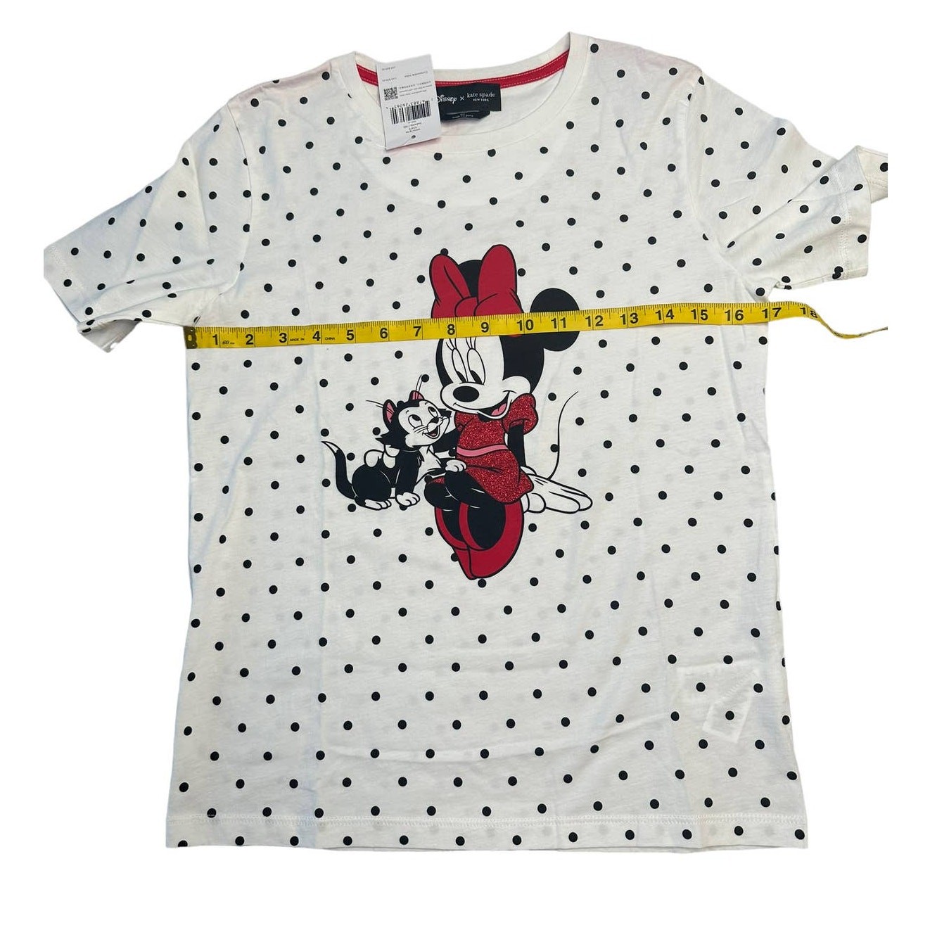 kate spade new york minnie and figaro t-shirt XS Fresh White short Sleeves