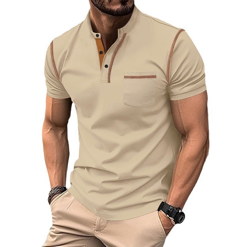 Summer Men’s Color Block Crew Neck T-Shirt
