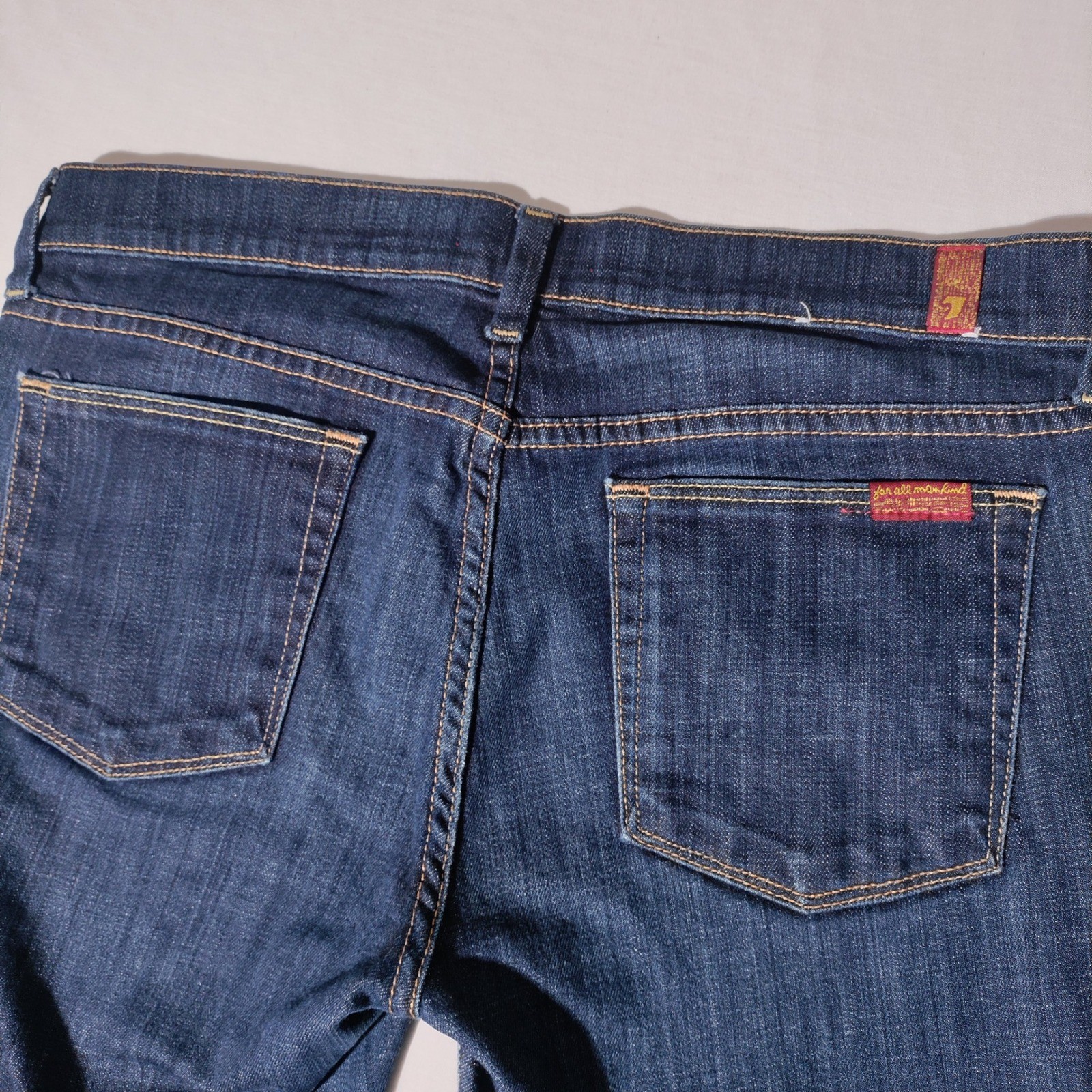 7 For All Mankind Slim Straight Jeans Size 30 (30.5″x26″ Actual) Made in USA
