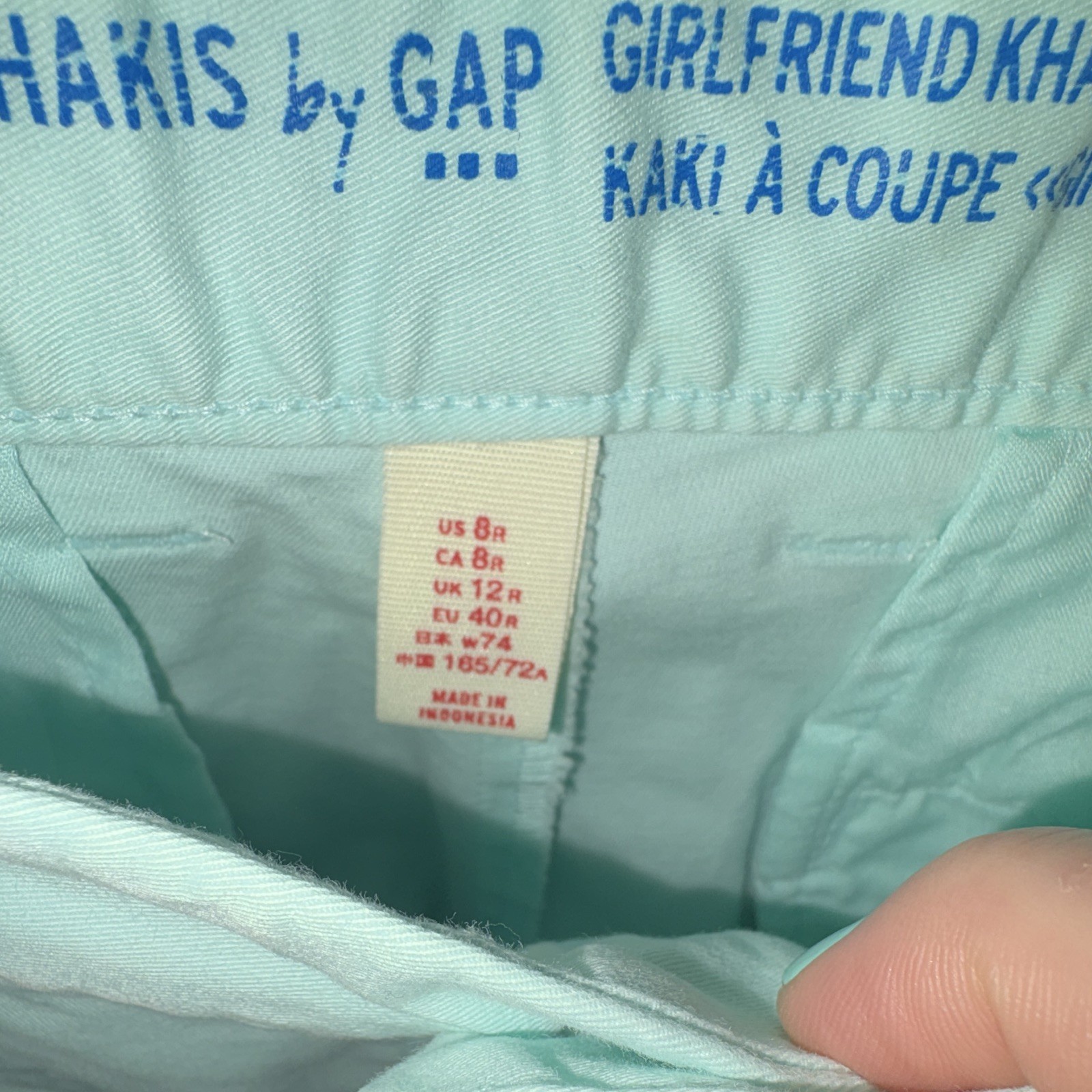 GAP Women’s Light Blue Cotton Twill Girlfriend Khaki Pants Tapered 8R