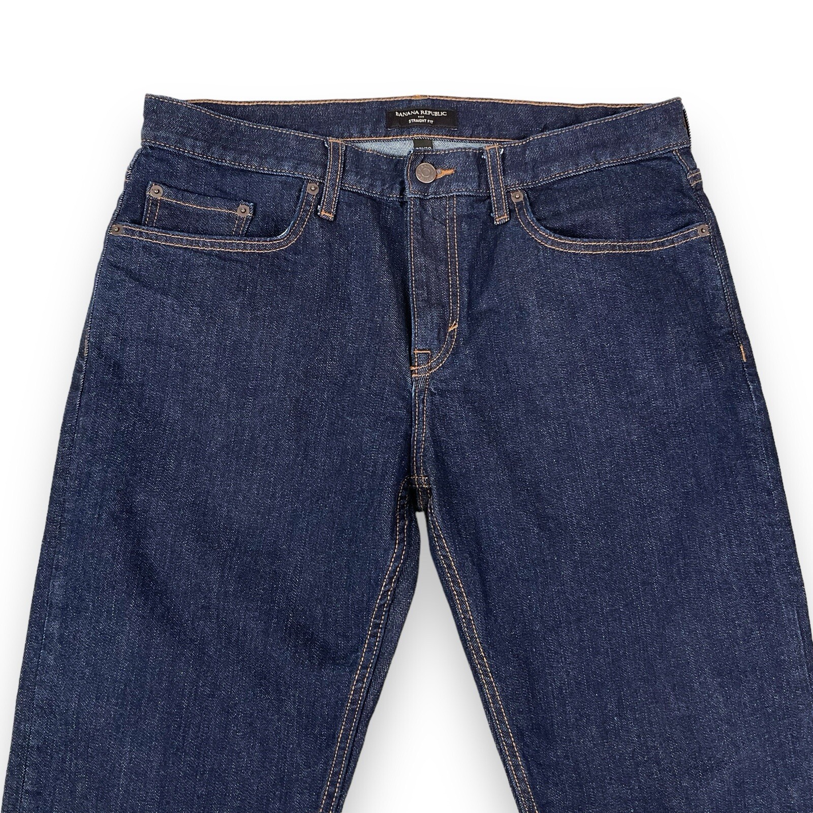 Banana Republic Jeans Men 33×30 (ACTUAL 34×27.5) Dark Blue Straight Fit Denim