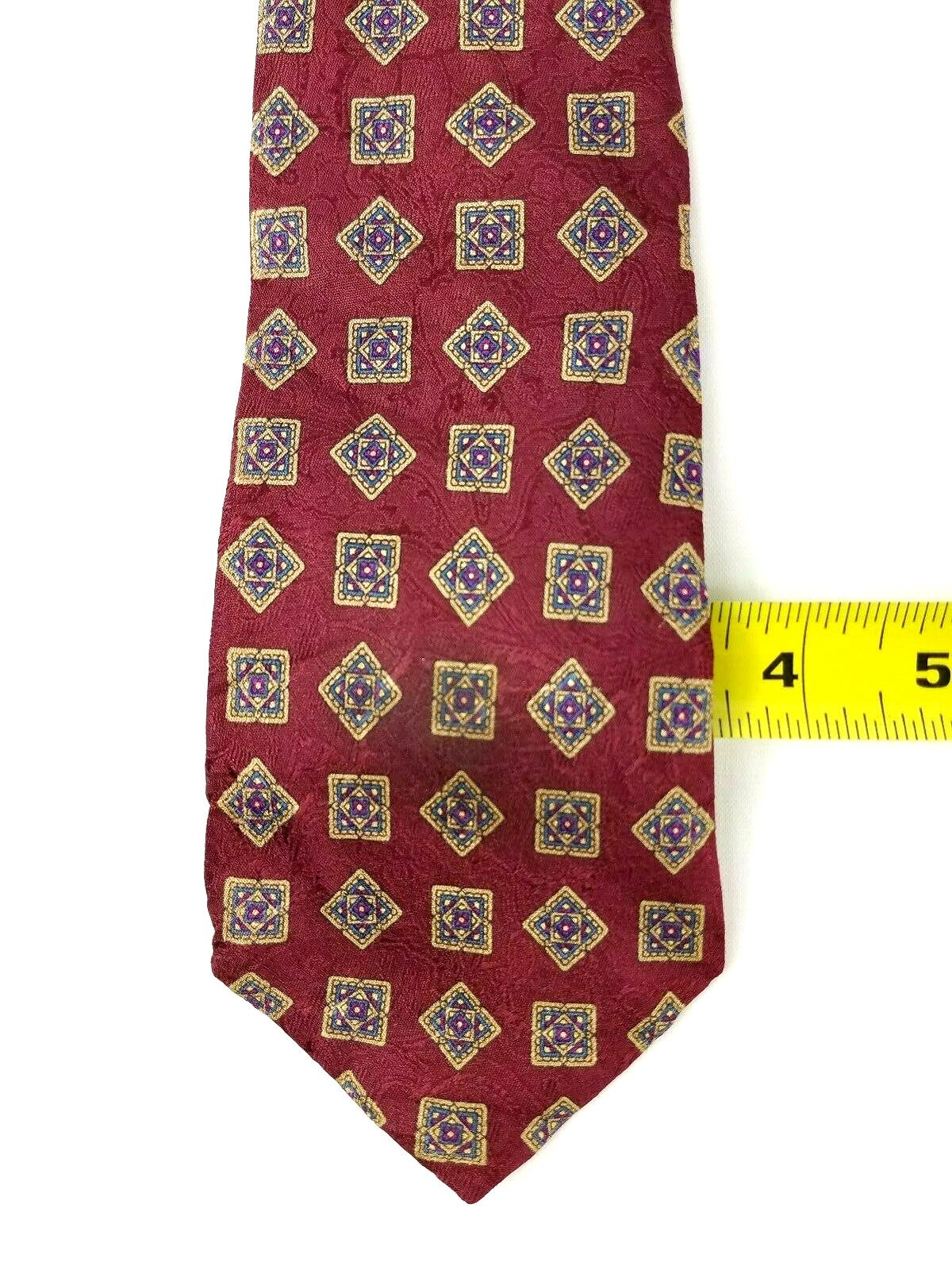 J.S. Blank & Co. Necktie Tie Men Multicolor Geometric All Silk EUC