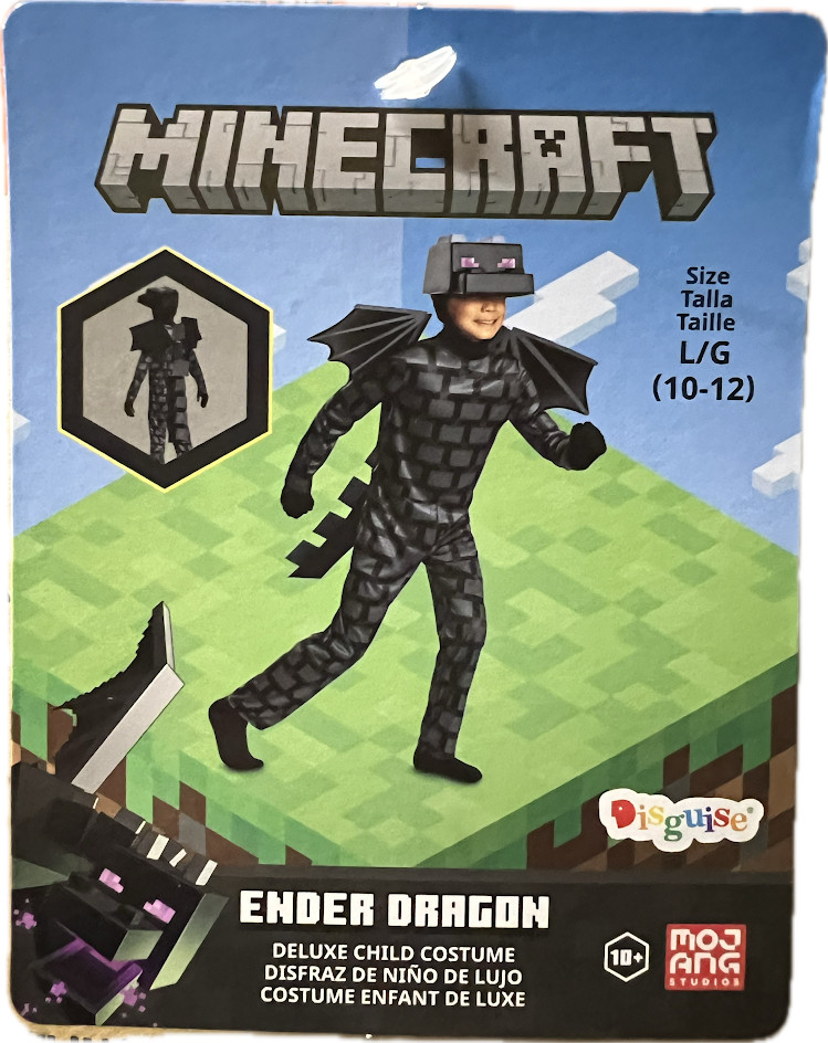 MINECRAFT DELUXE CHILD COSTUME ENDER DRAGON LARGE 10-12