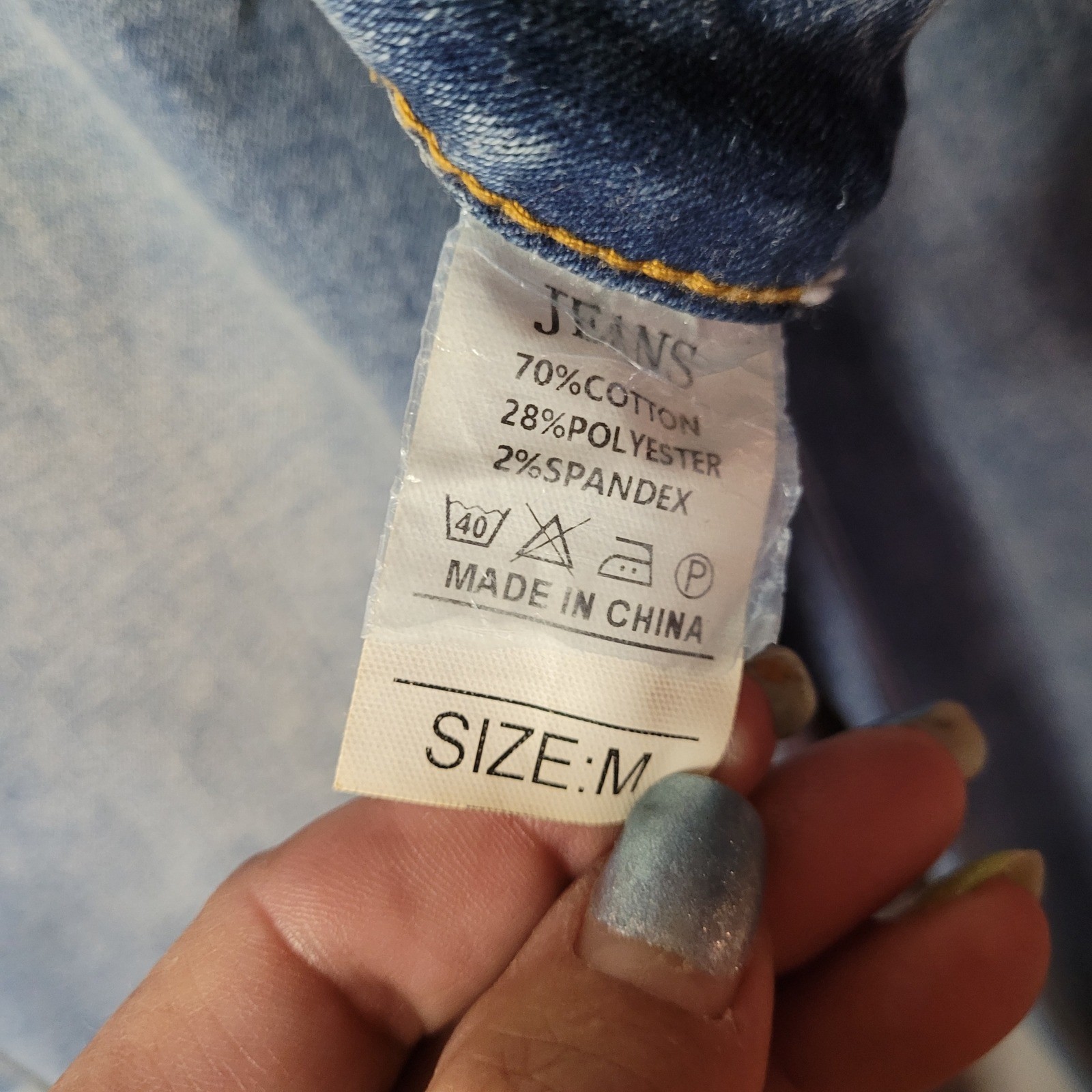 Unbranded Medium Wash High Rise Straight Leg Raw Hem Distressed Jeans Size M