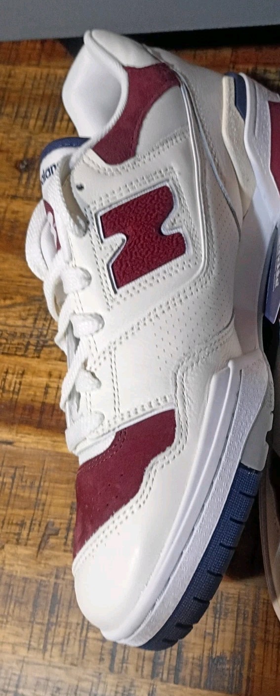 Mens New Balance 550 Suede Toe Pack -white Burgundy Navy BB550VRC Sz 9.5