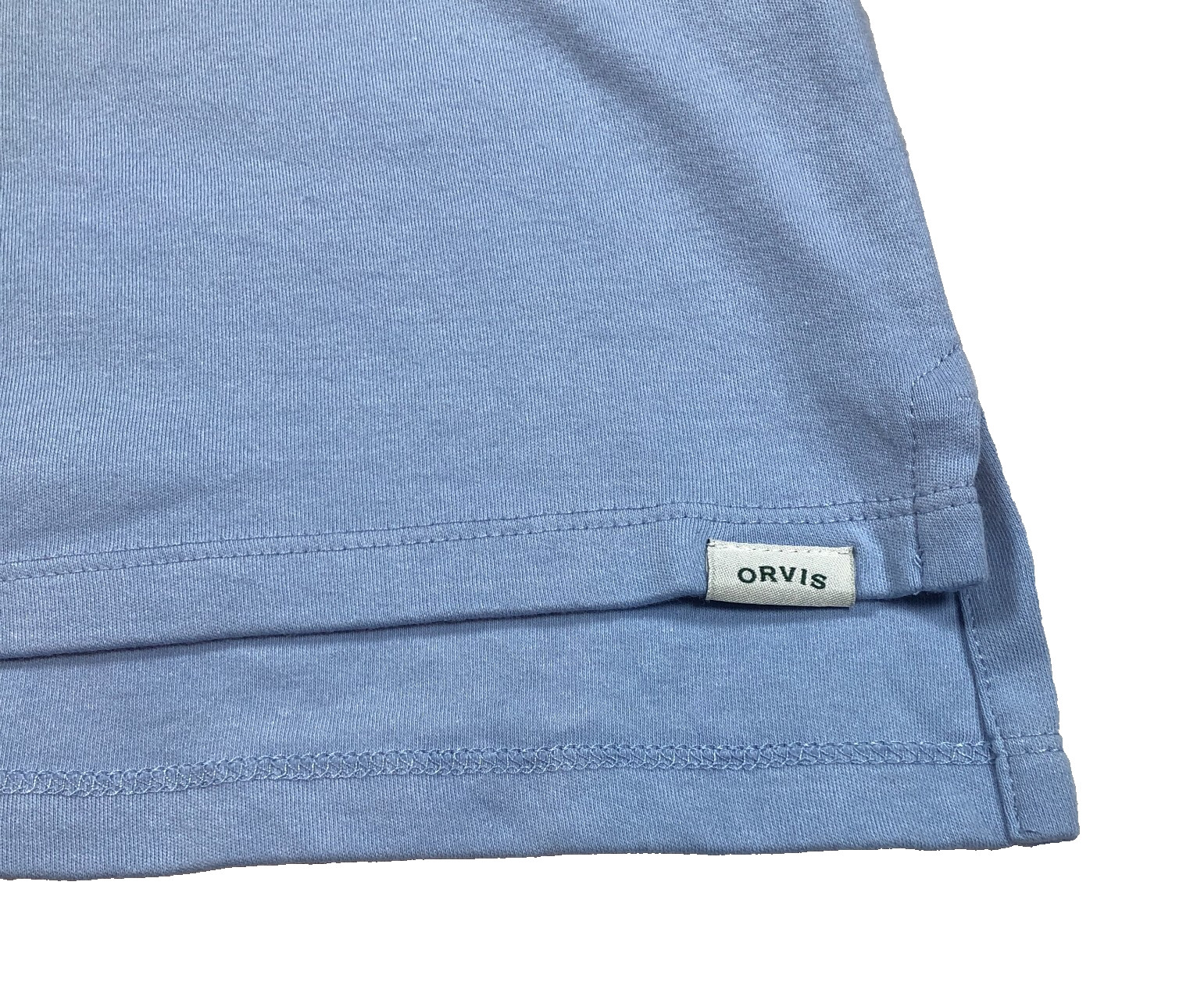 Orvis Classic Collection Womens Top Sz S Blue Pima Cotton V-Neck 3/4 Sleeves
