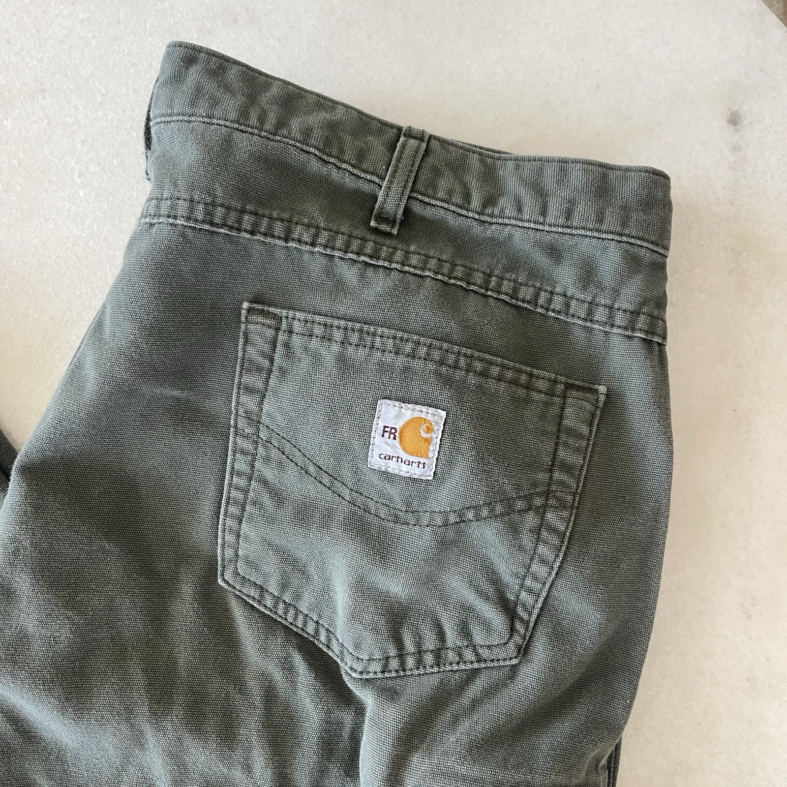 Carhartt Pants FR FRB159 MOS HRC2 Loose Fit Moss Green Workwear Chore 42×32